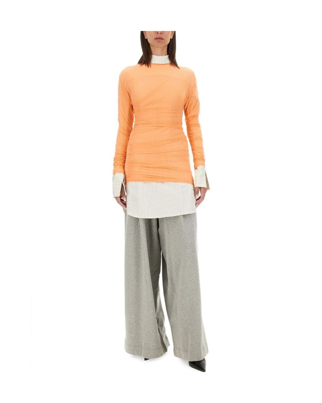 Dries Van Noten Pink Fitted Draped T-Shirt