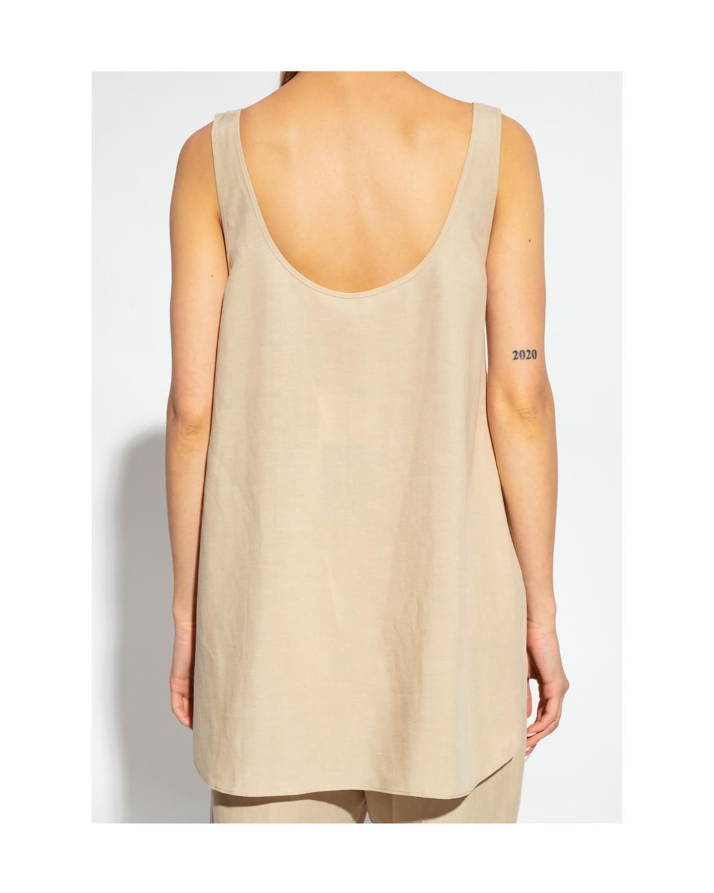Totême  Natural Side Slits Sleeveless Top