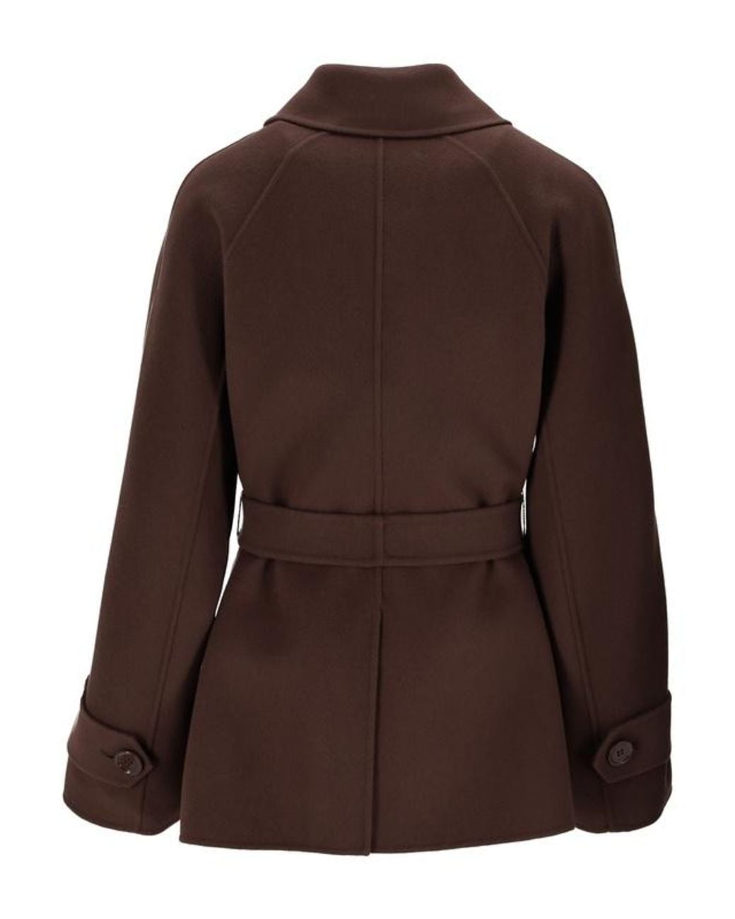 Max Mara Brown 'S Louise Double Breasted Short Belted Jacket