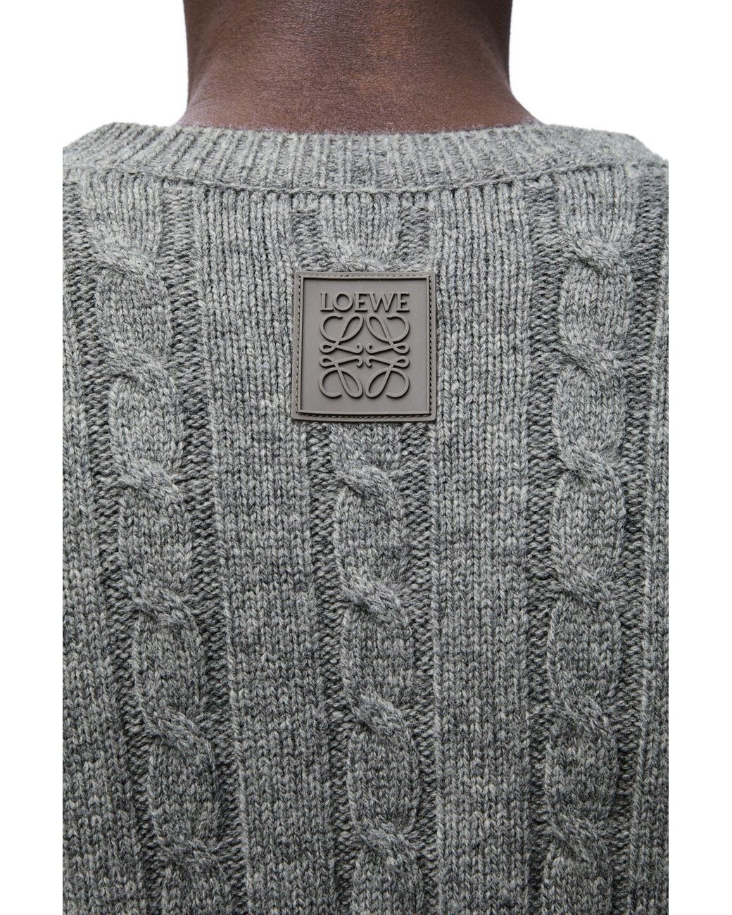 Loewe Gray Long-Sleeved Crewneck Jumper for men