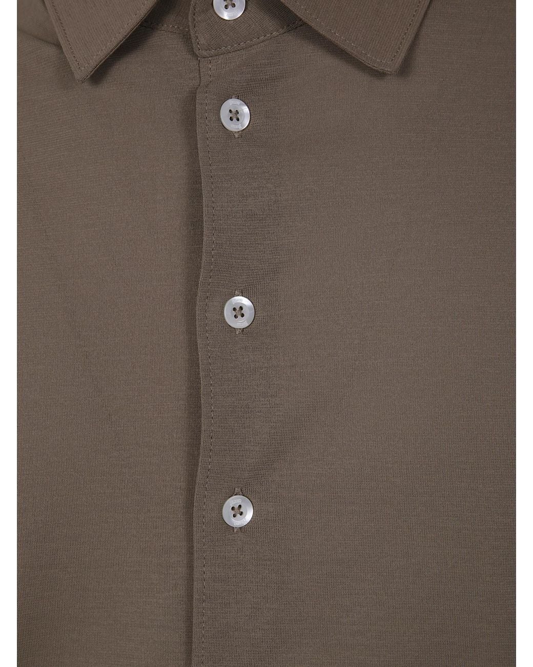 Herno Brown Buttoned Long-Sleeved Shirt for men