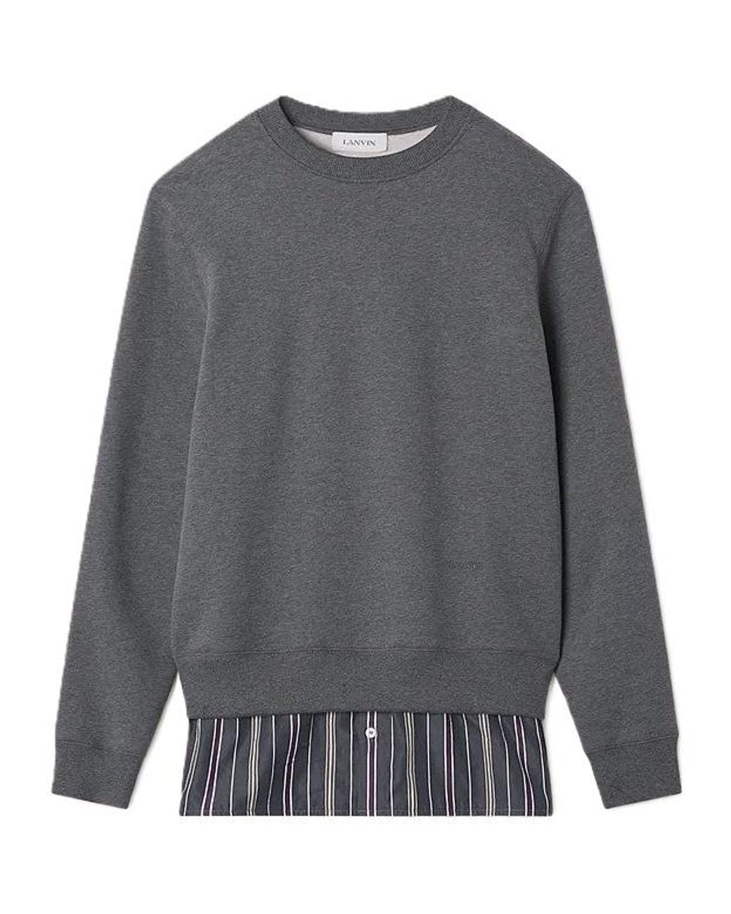 Lanvin Gray Layered-Look Sweatshirt for men