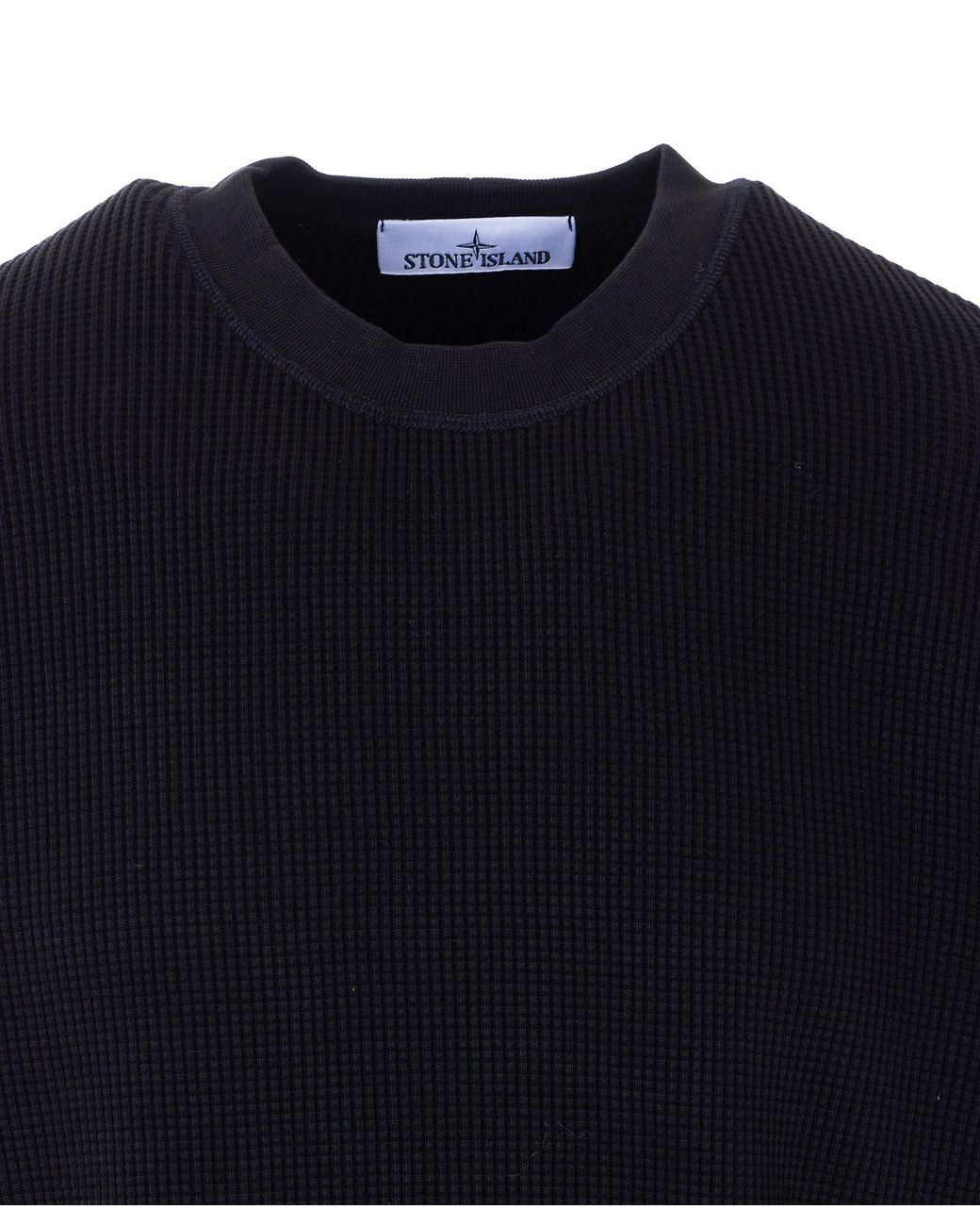 Stone Island Blue Logo Patch Crewneck Sweatshirt for men
