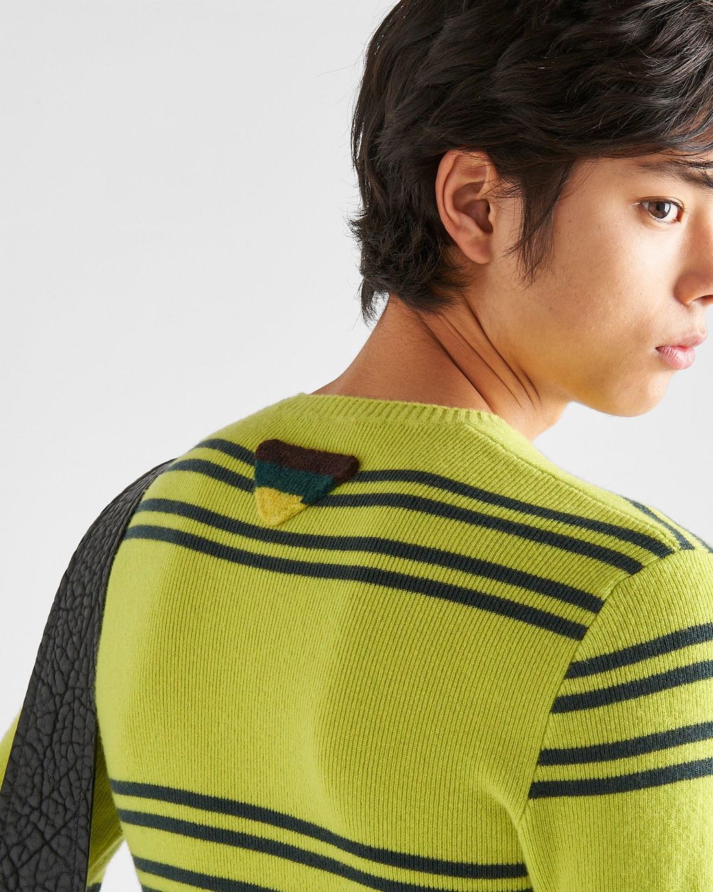 Prada Green Lambswool Crew-Neck Sweater for men