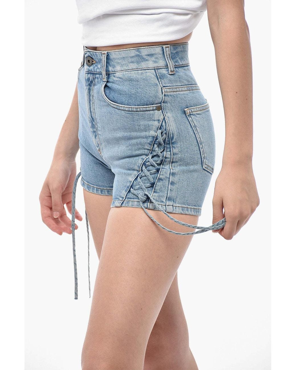 Stella McCartney Blue Lace-Up Shorts