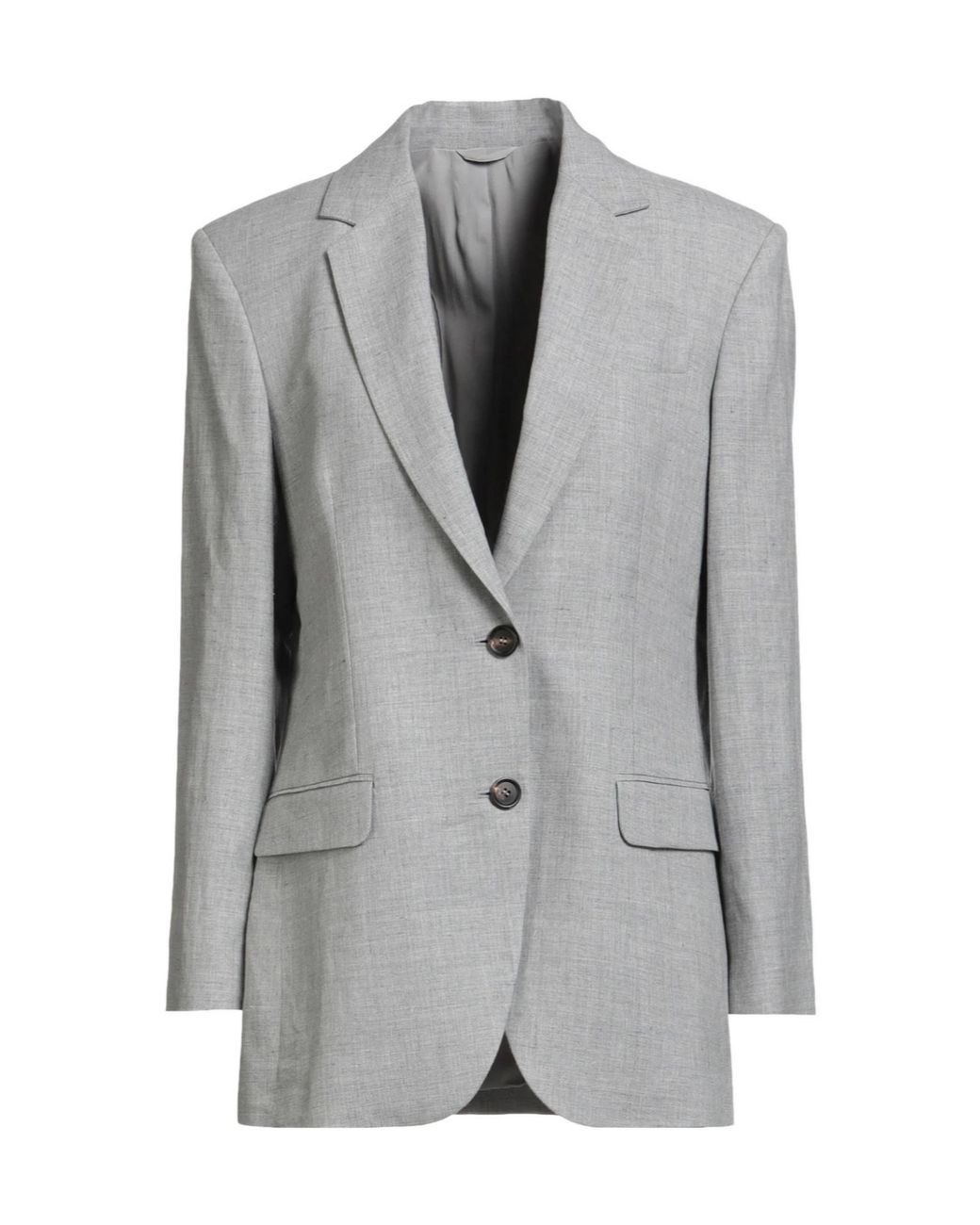 Brunello Cucinelli Gray Minimalist Single-Breasted Blazer