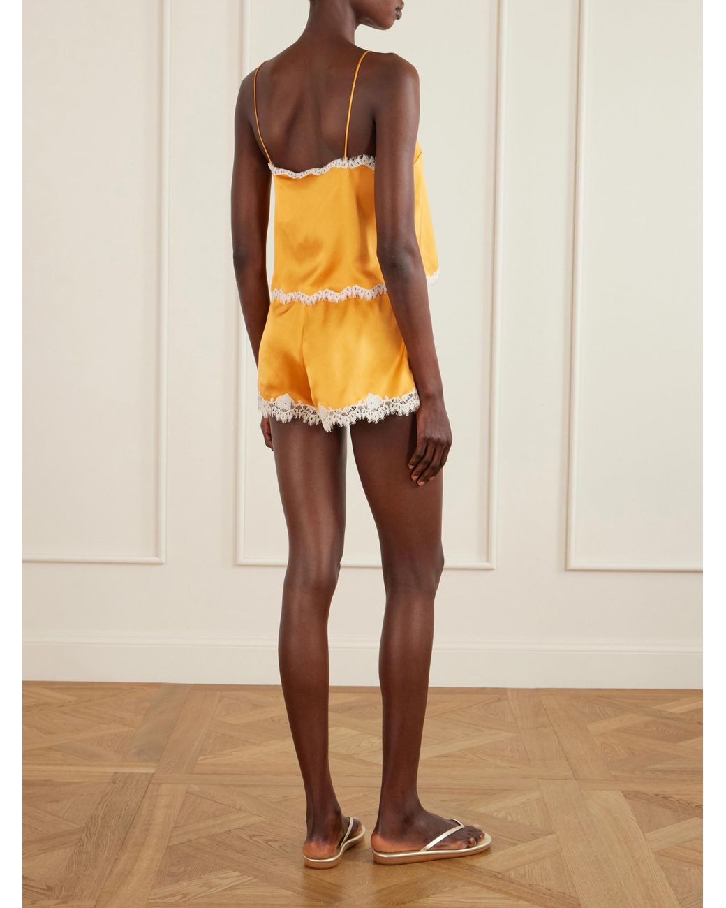 Doen Yellow Loure Lace-Trim Top