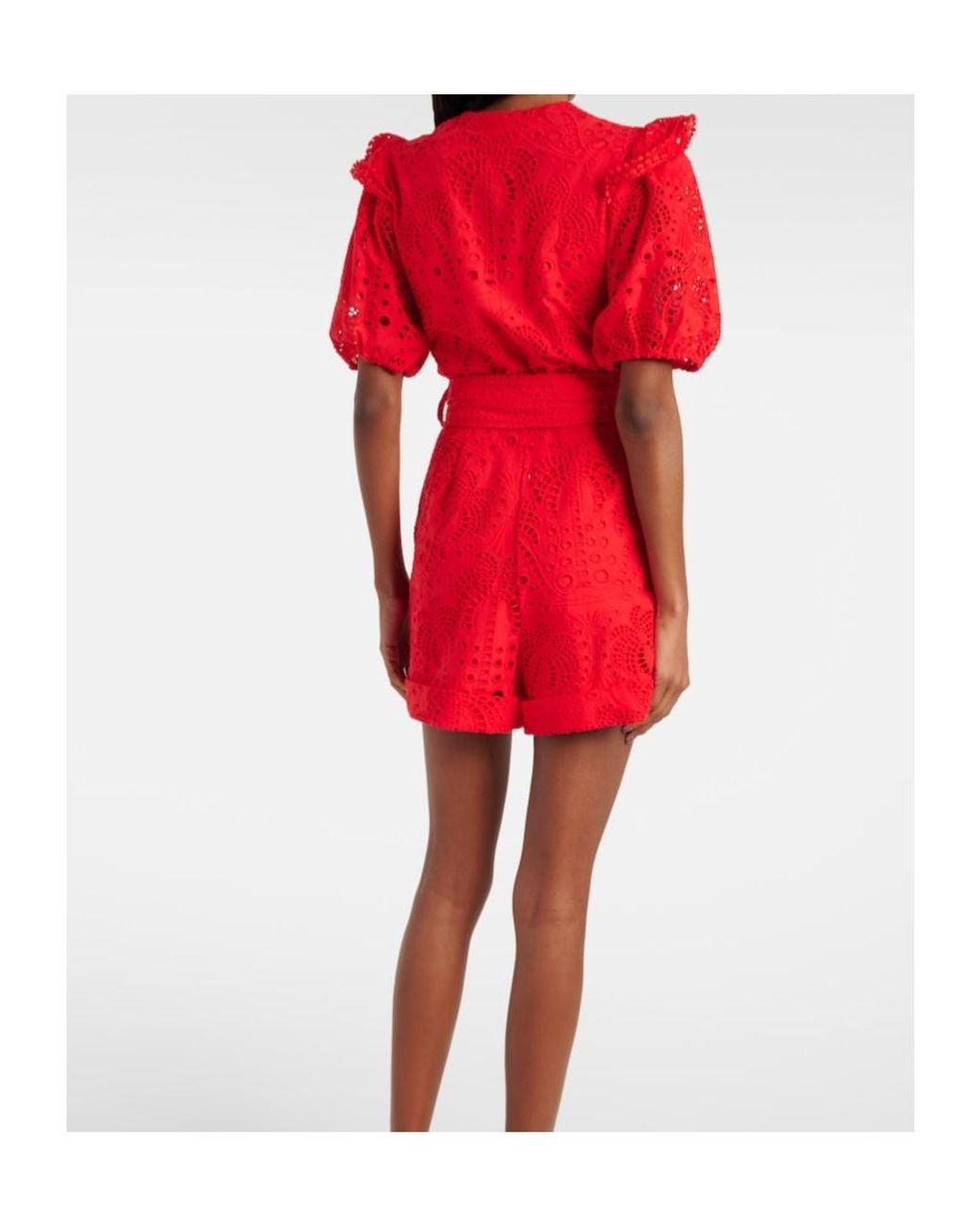 Farm Rio Red Broderie Anglaise Cotton Romper