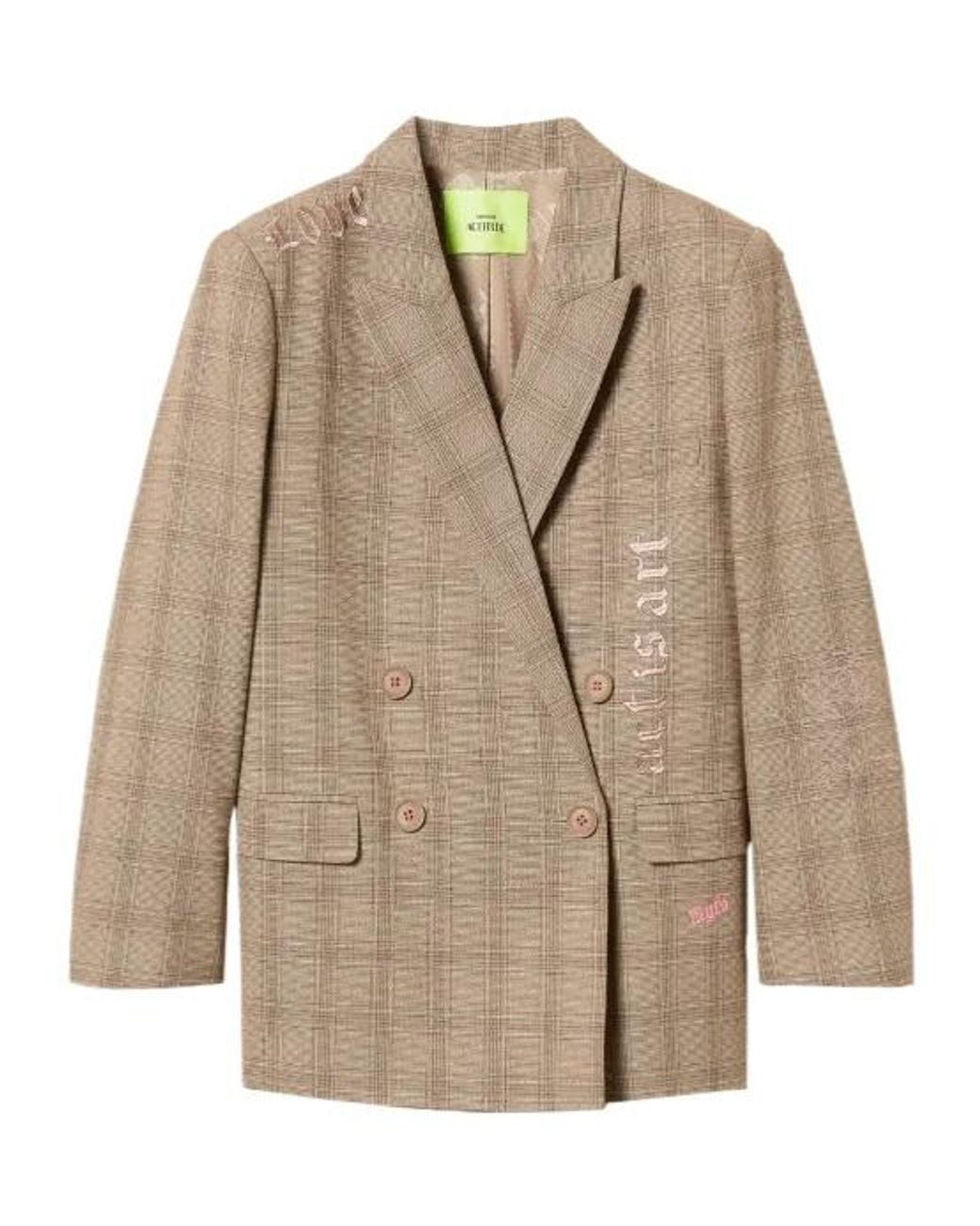 Twinset Natural X Myfo Checked Blazer
