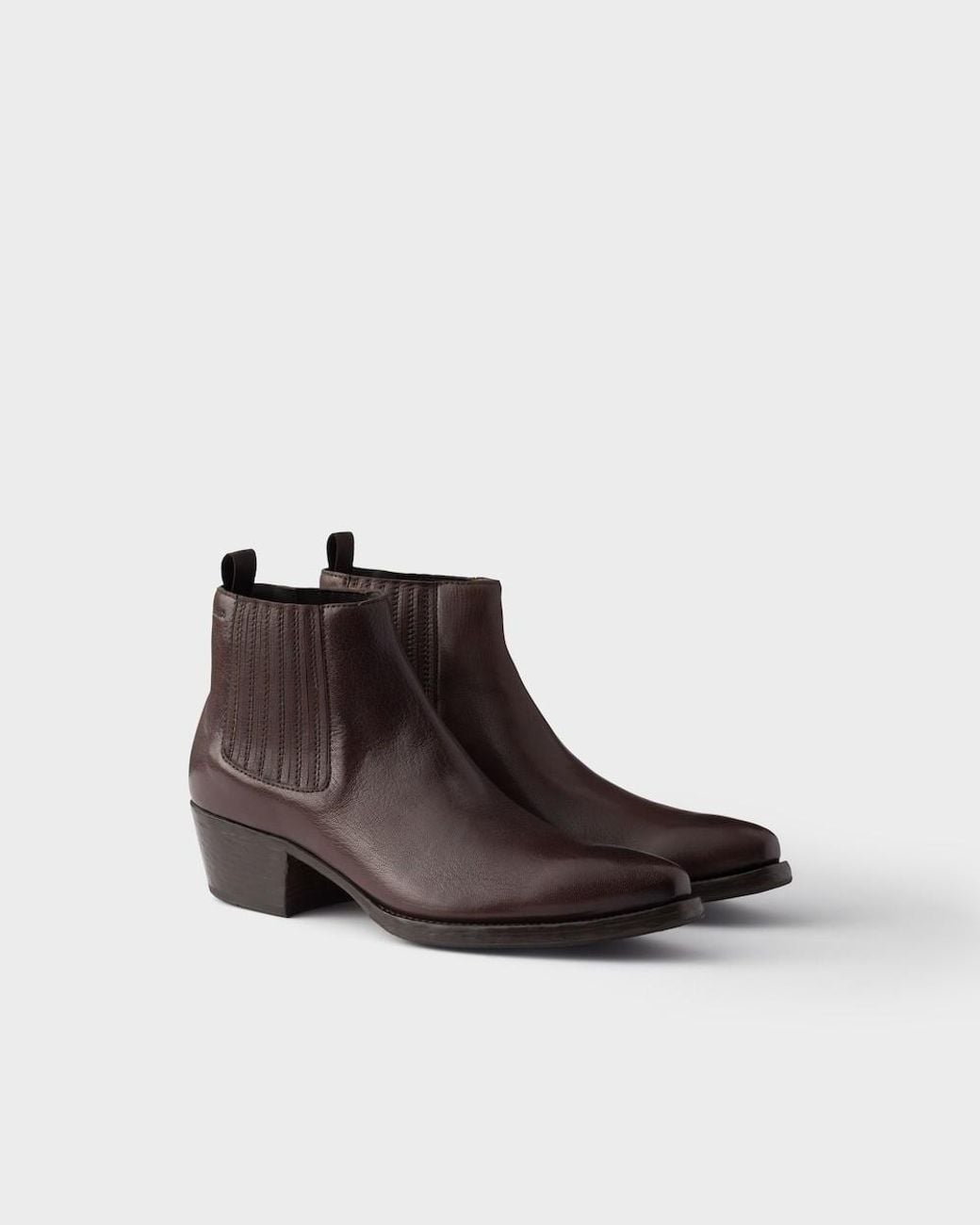 Prada Brown Slip-On Chelsea Boots for men