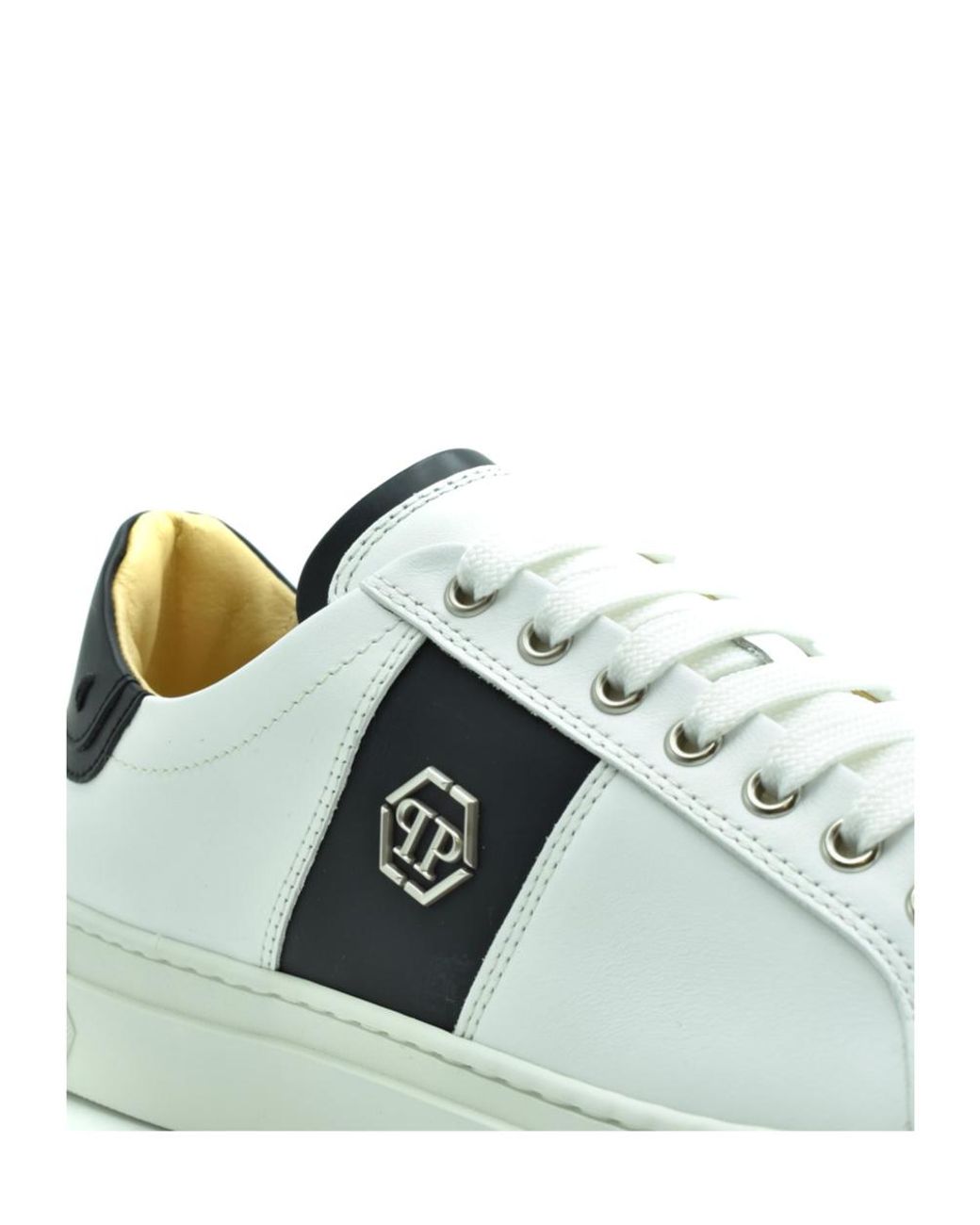 Philipp Plein Green Logo-Plaque Leather Sneakers for men