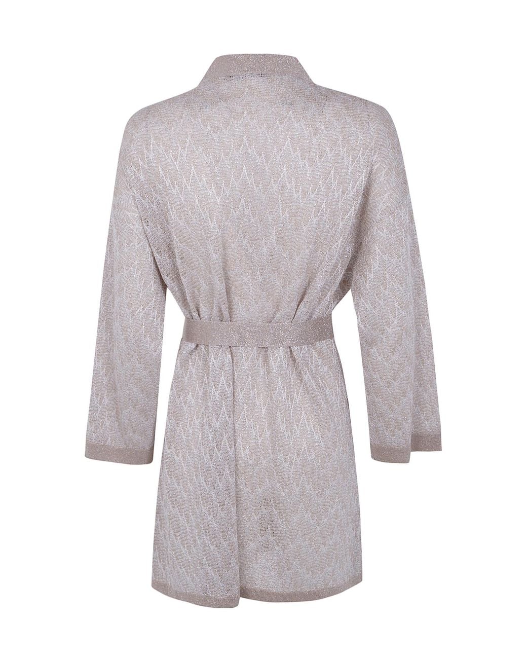 D.exterior Gray Belted Long Cardigan