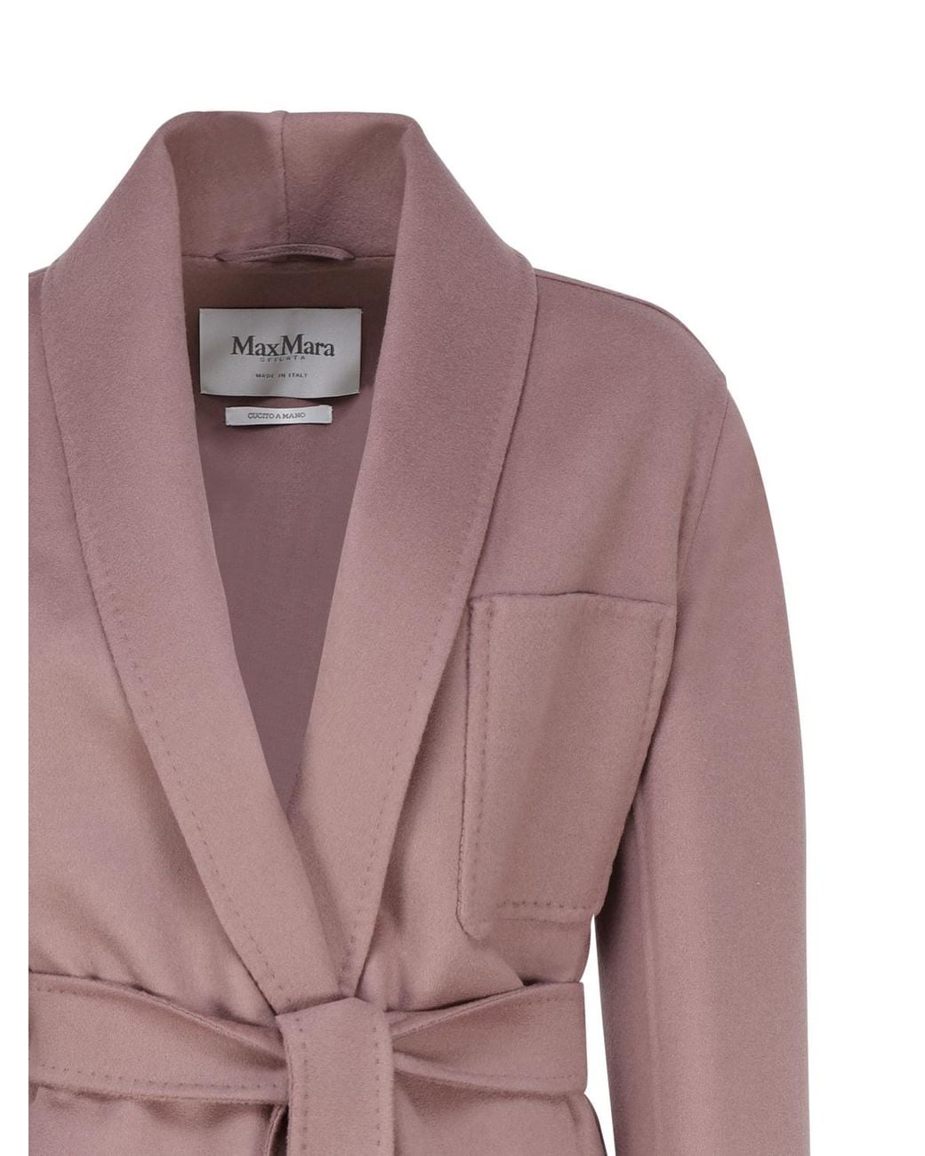 Max Mara Purple Belted Long-Sleeved Jacket