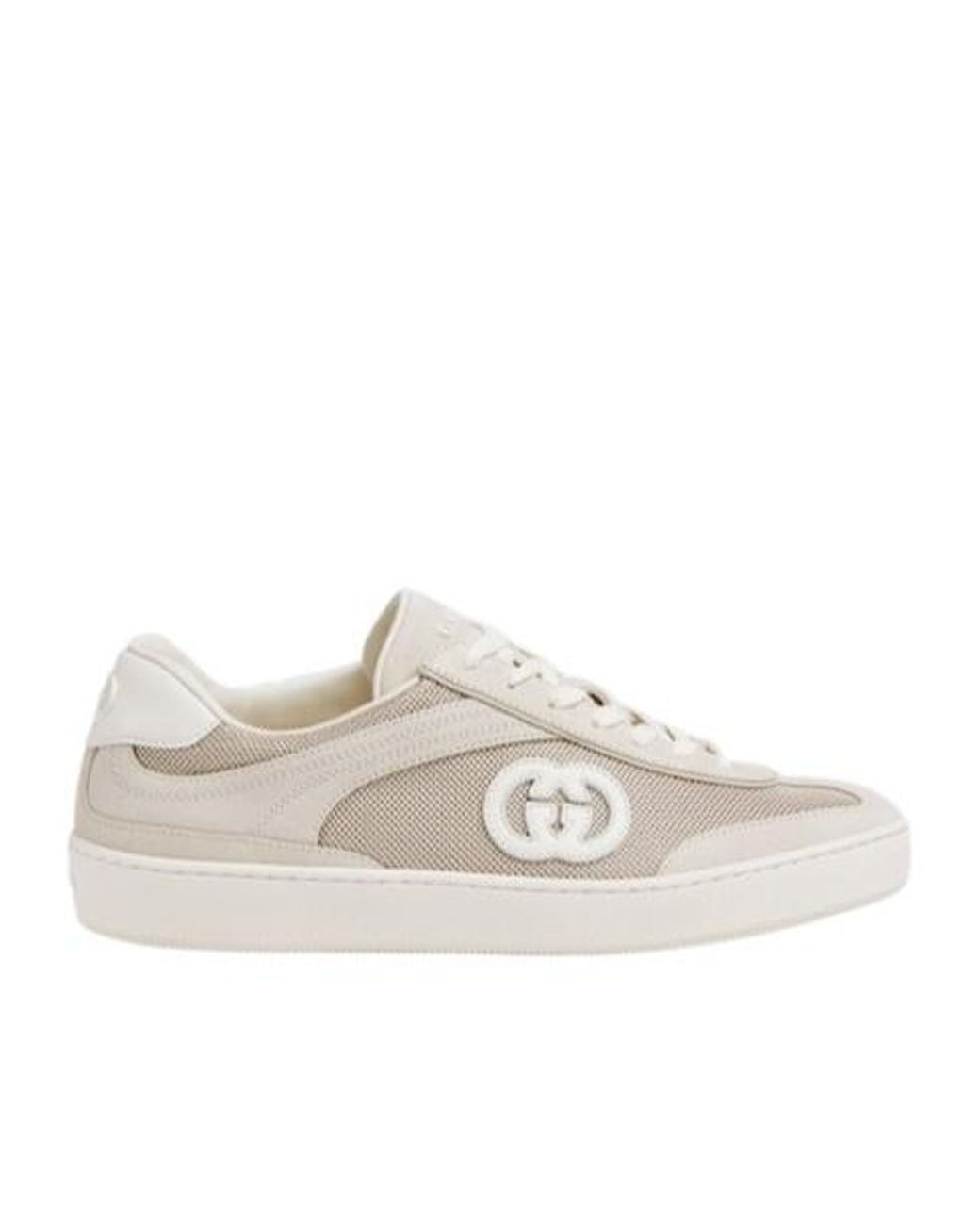 Gucci White Interlocking G Low-Top Trainers