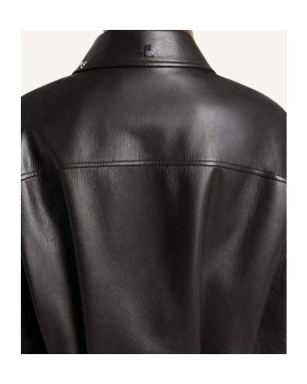 Courreges Black Oversized Leather Jacket