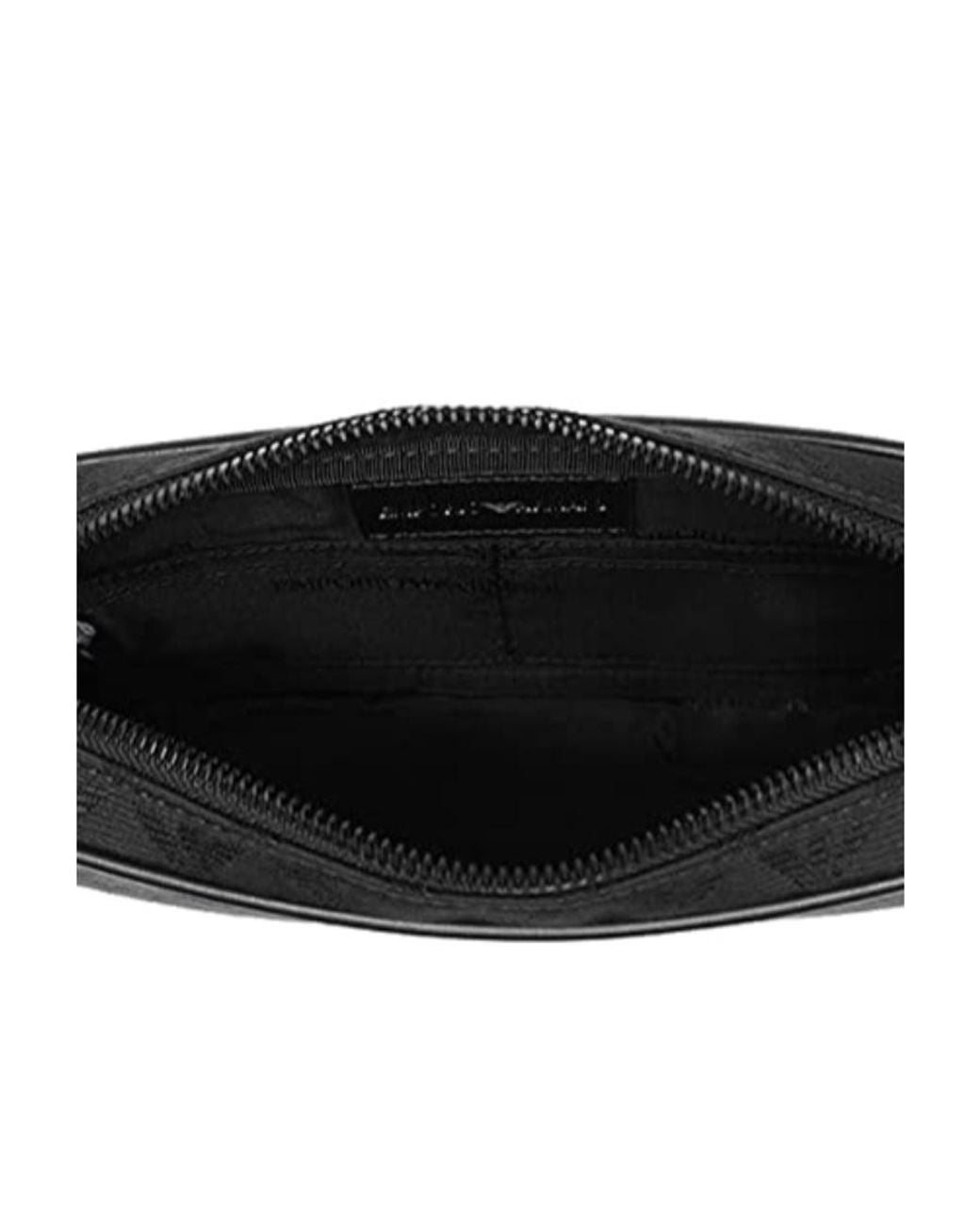 Emporio Armani Black All-Over Jacquard Wash Bag for men