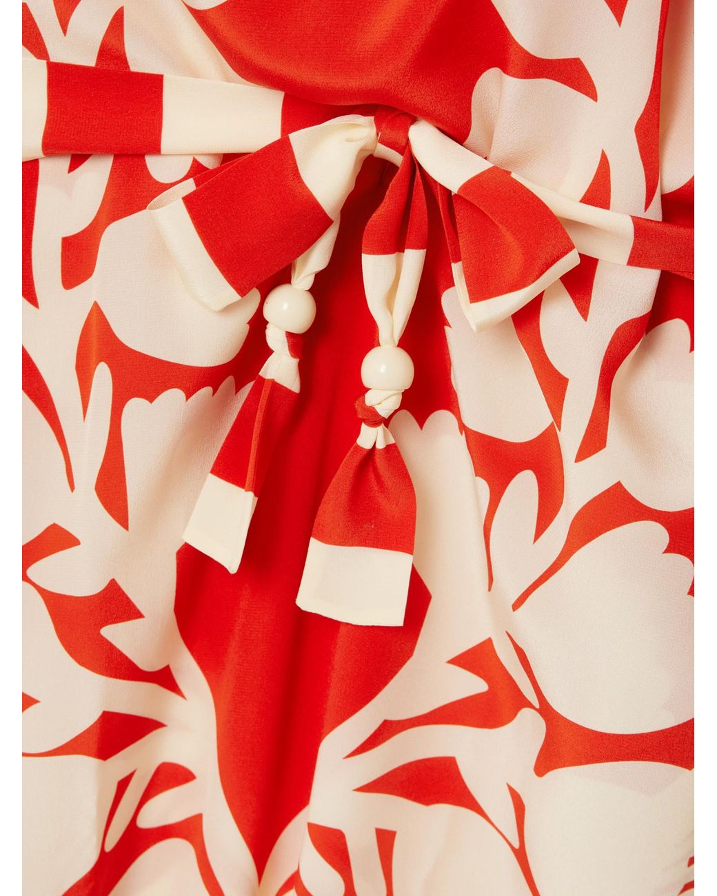 Eres Red Printed Silk Dress