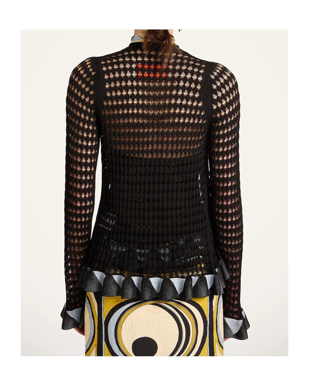 LaDoubleJ Black La Doublej Geometric Ruffle Cardigan