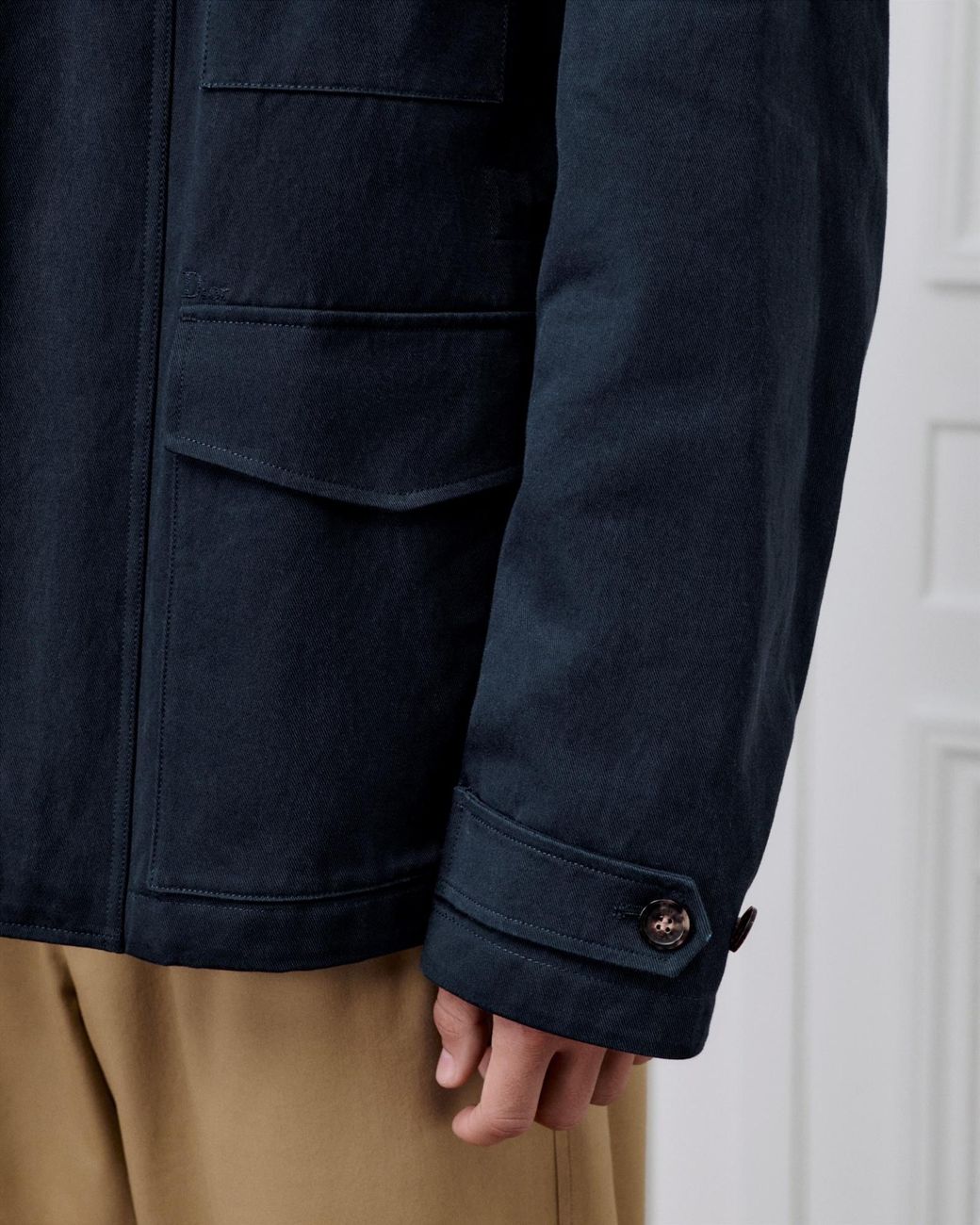 Dior Blue Homme Collared Zip-Up Jacket for men