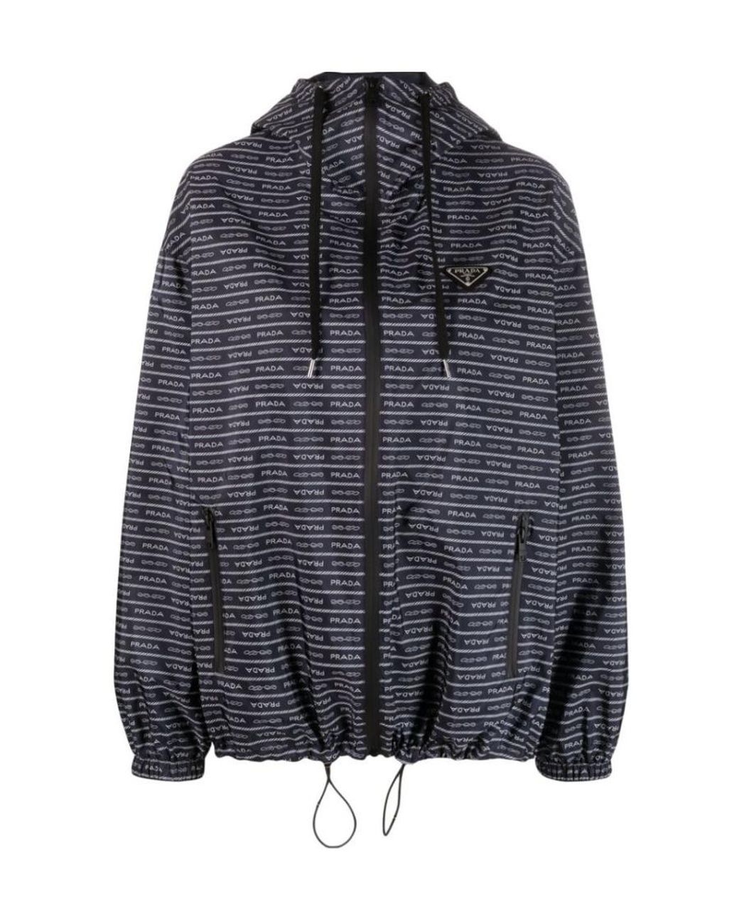 Prada Blue Zippered Casual Jacket