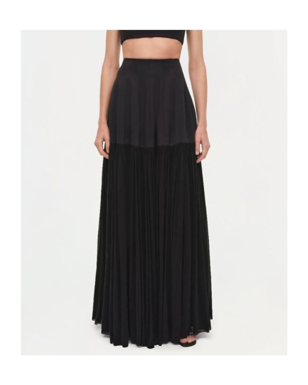 Jonathan Simkhai Black Saryn Draped Jersey Skirt
