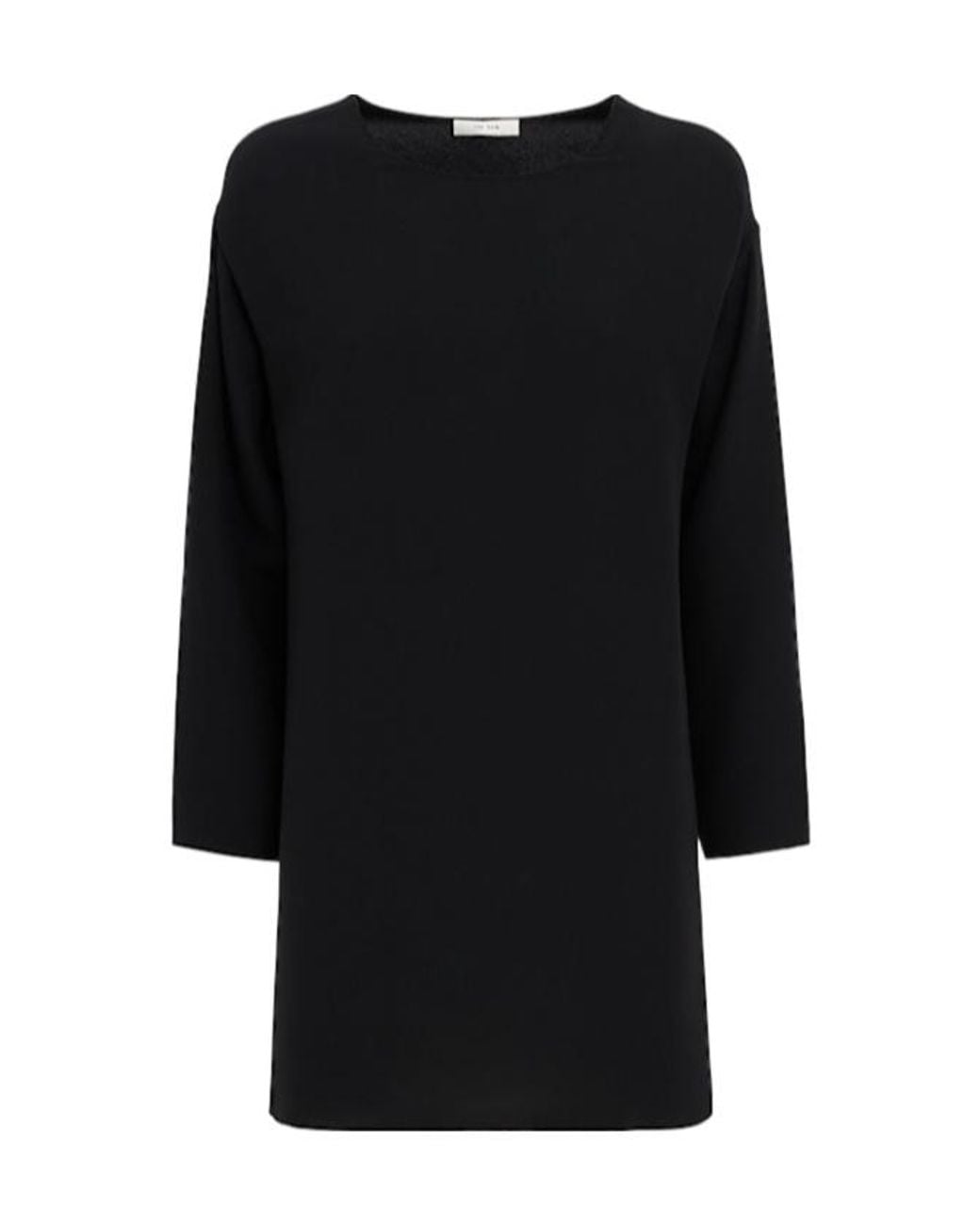 The Row Black Bastira Crepe Georgette Silk Top