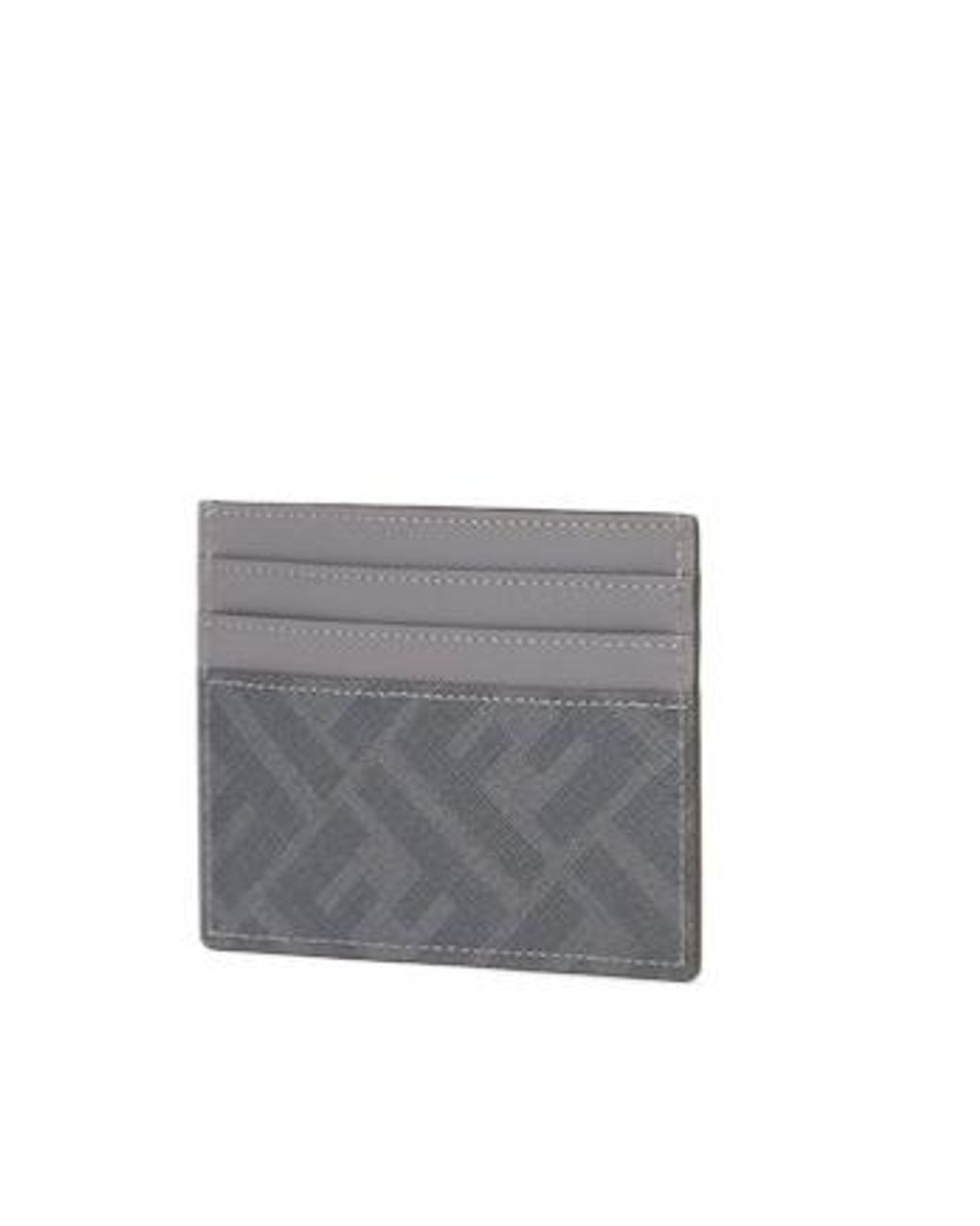 Fendi Gray Diagonal Ff Printed Card Holder for men