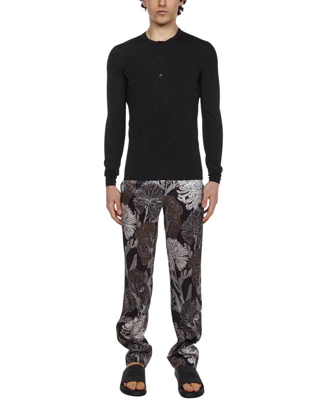 Tom Ford Gray Floral-Printed Flared Trousers for men