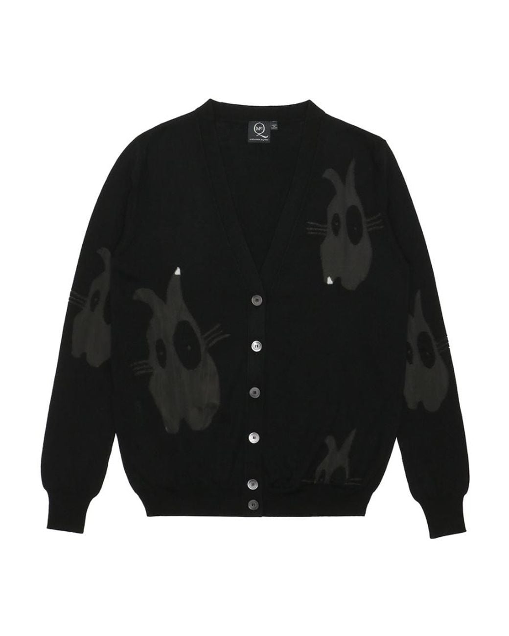 McQ Alexander McQueen Black Jacquard V-Neck Sweater for men
