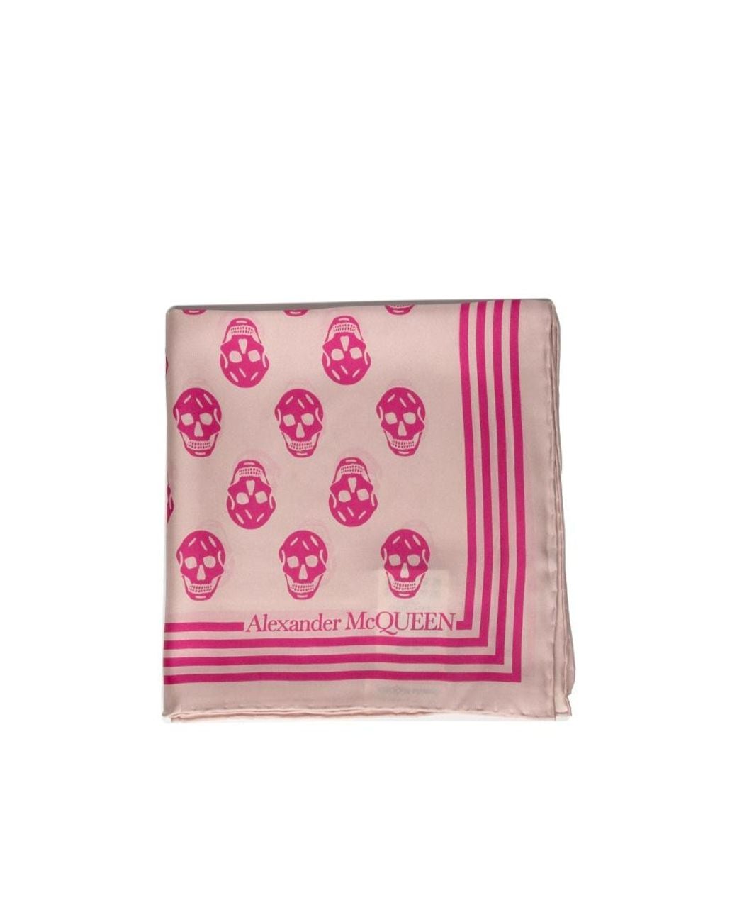 McQueen White Logo Details Scarves