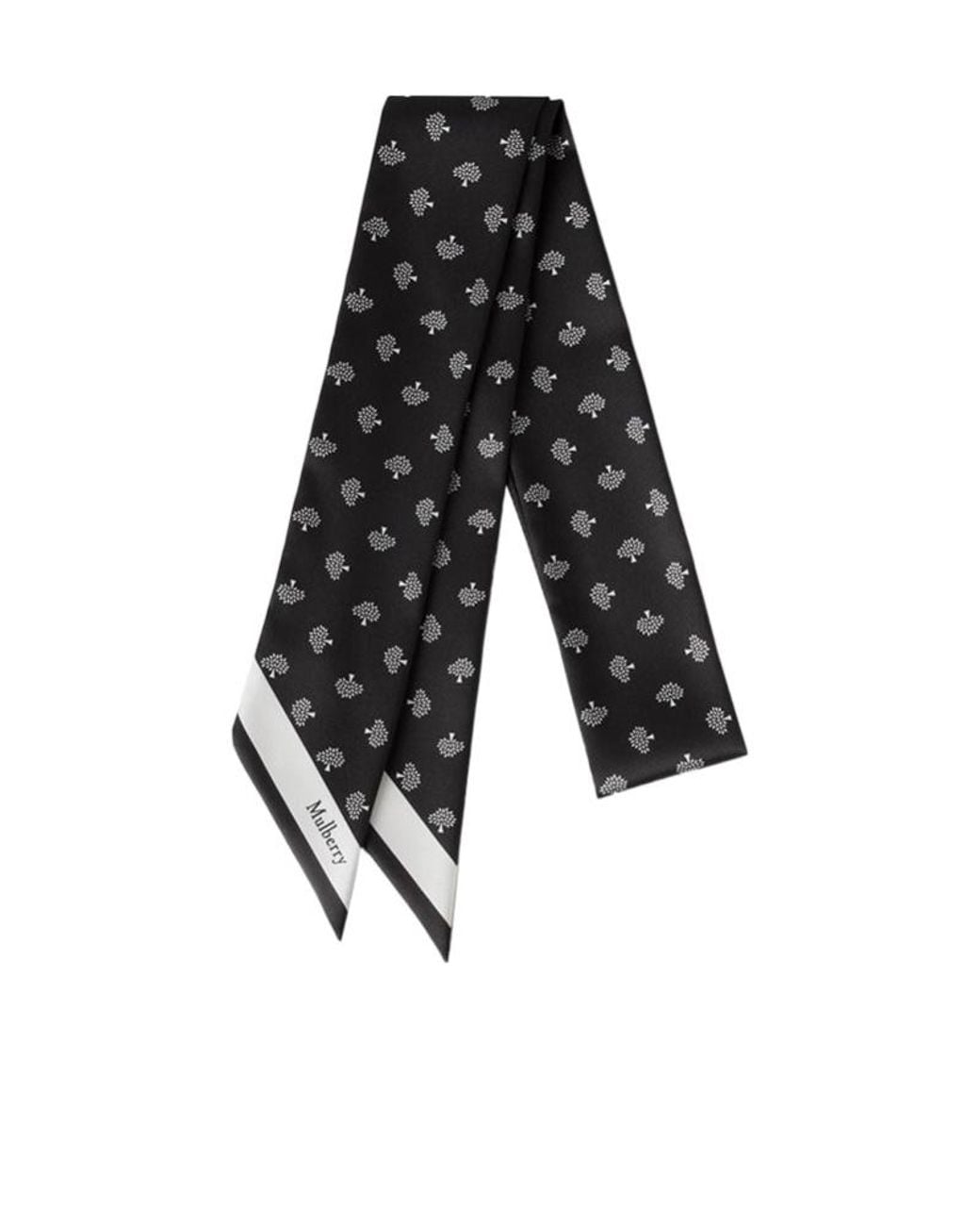 Mulberry Black Patterned Scarf