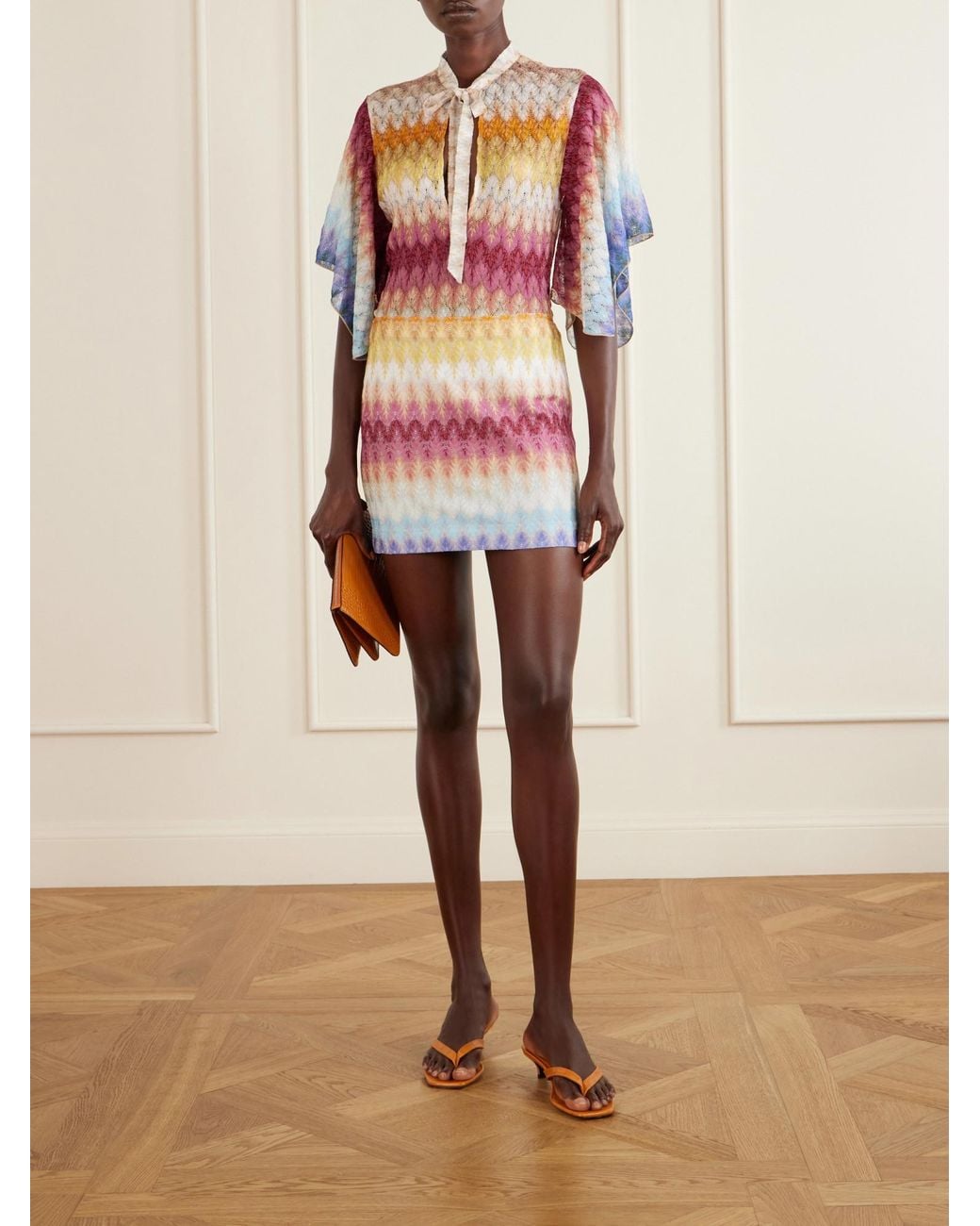Missoni Pink Crochet-Knit Mini Skirt