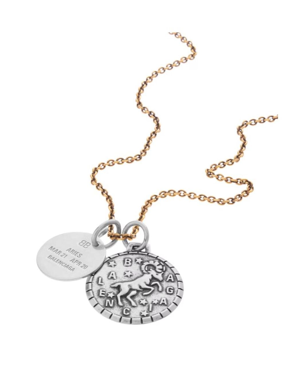 Balenciaga Metallic Horoscope Aries Necklace