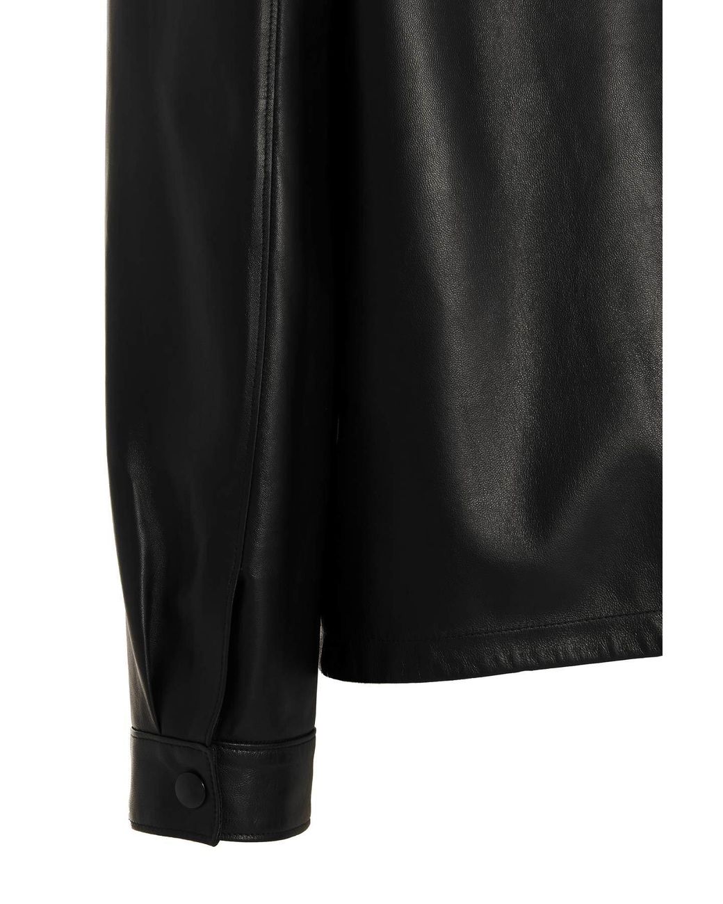 Prada Black Nappa Leather Shirt for men