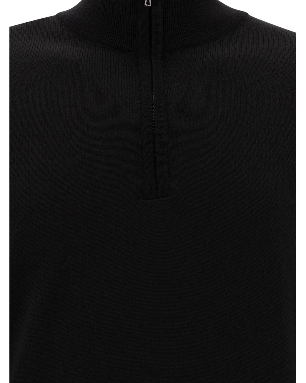 John Smedley Black Tapton Half-Zip Knitwear for men