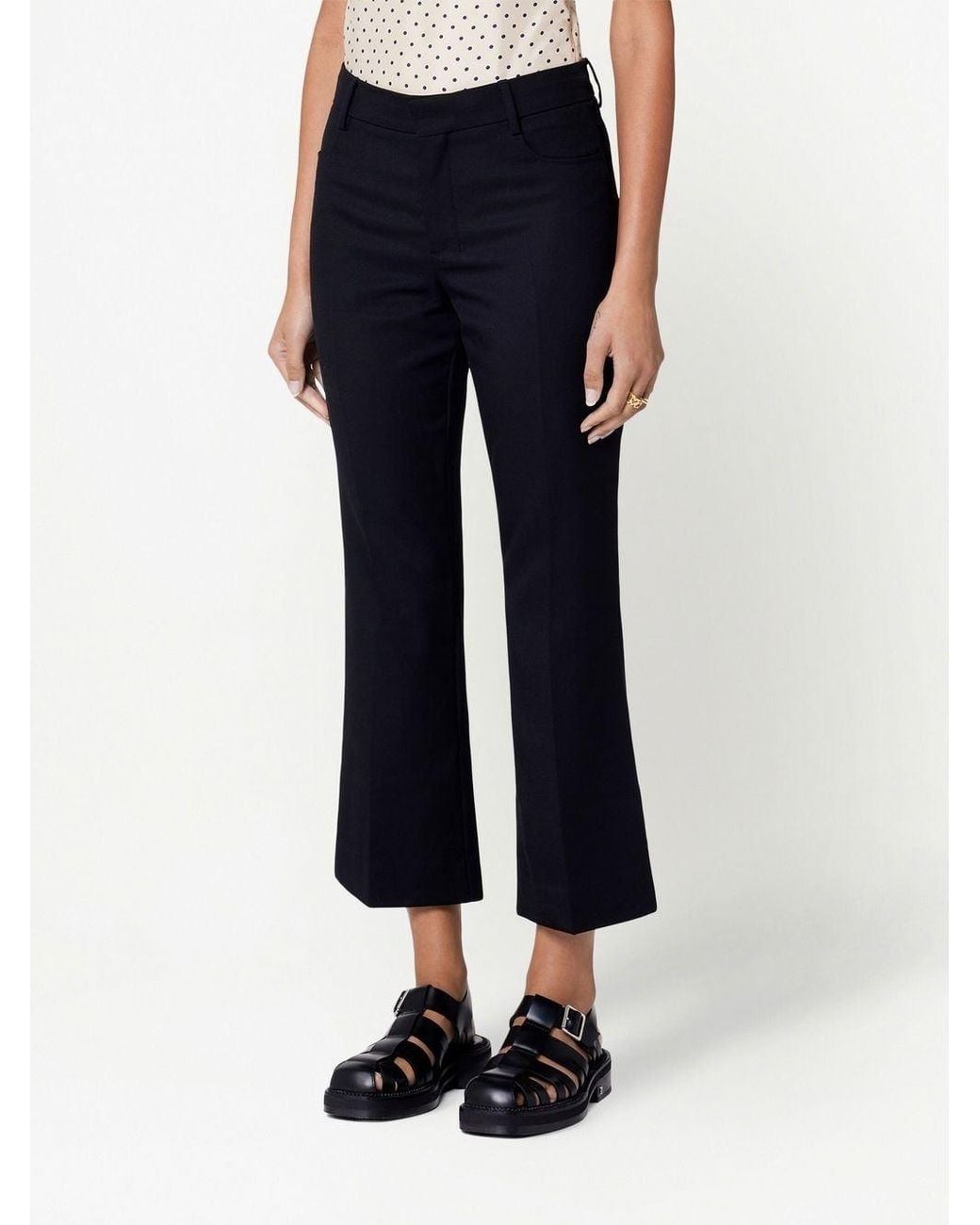 AMI Blue Ami Mid-Rise Flared Trousers