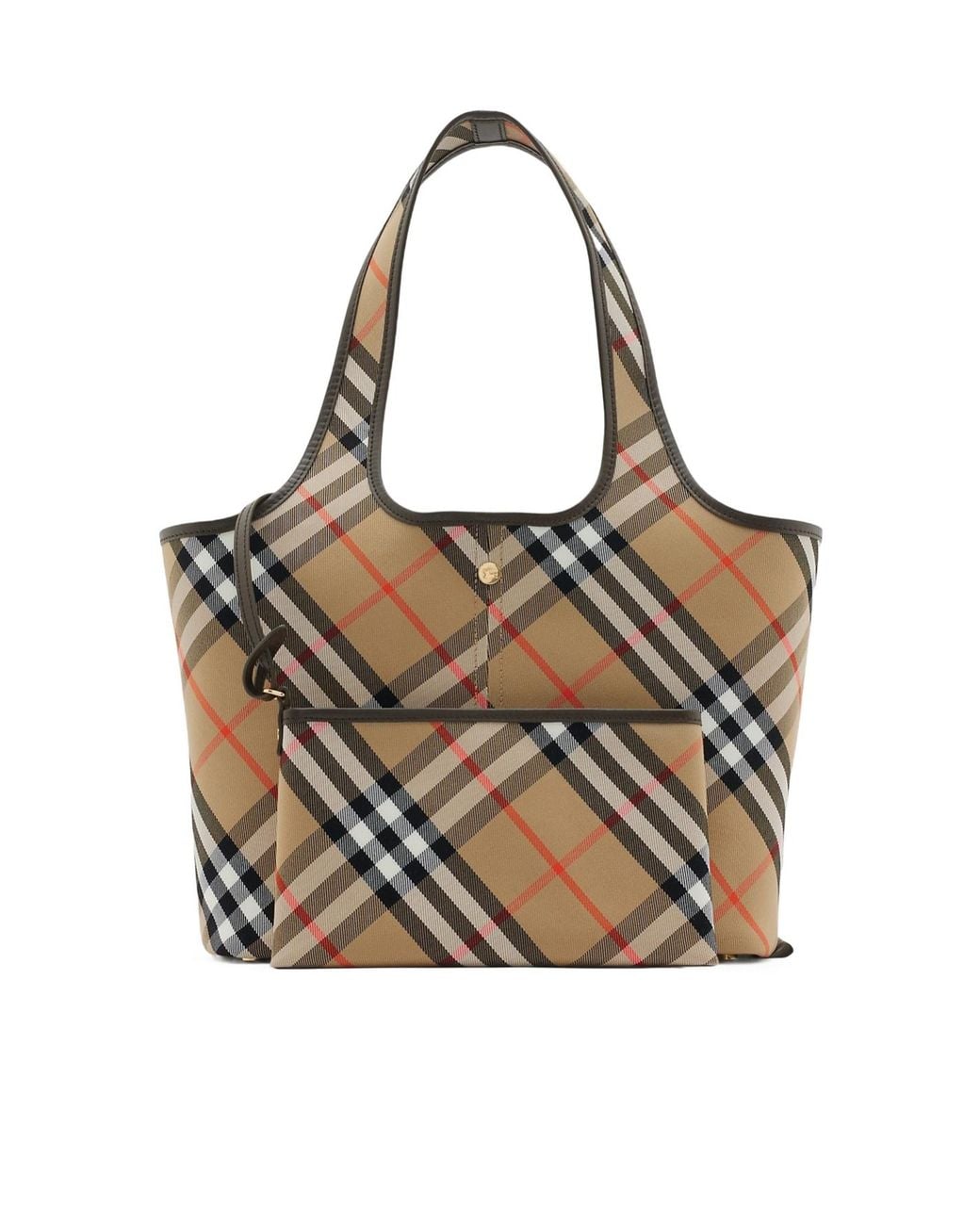 Burberry Metallic Small Checked Top Handle Bag