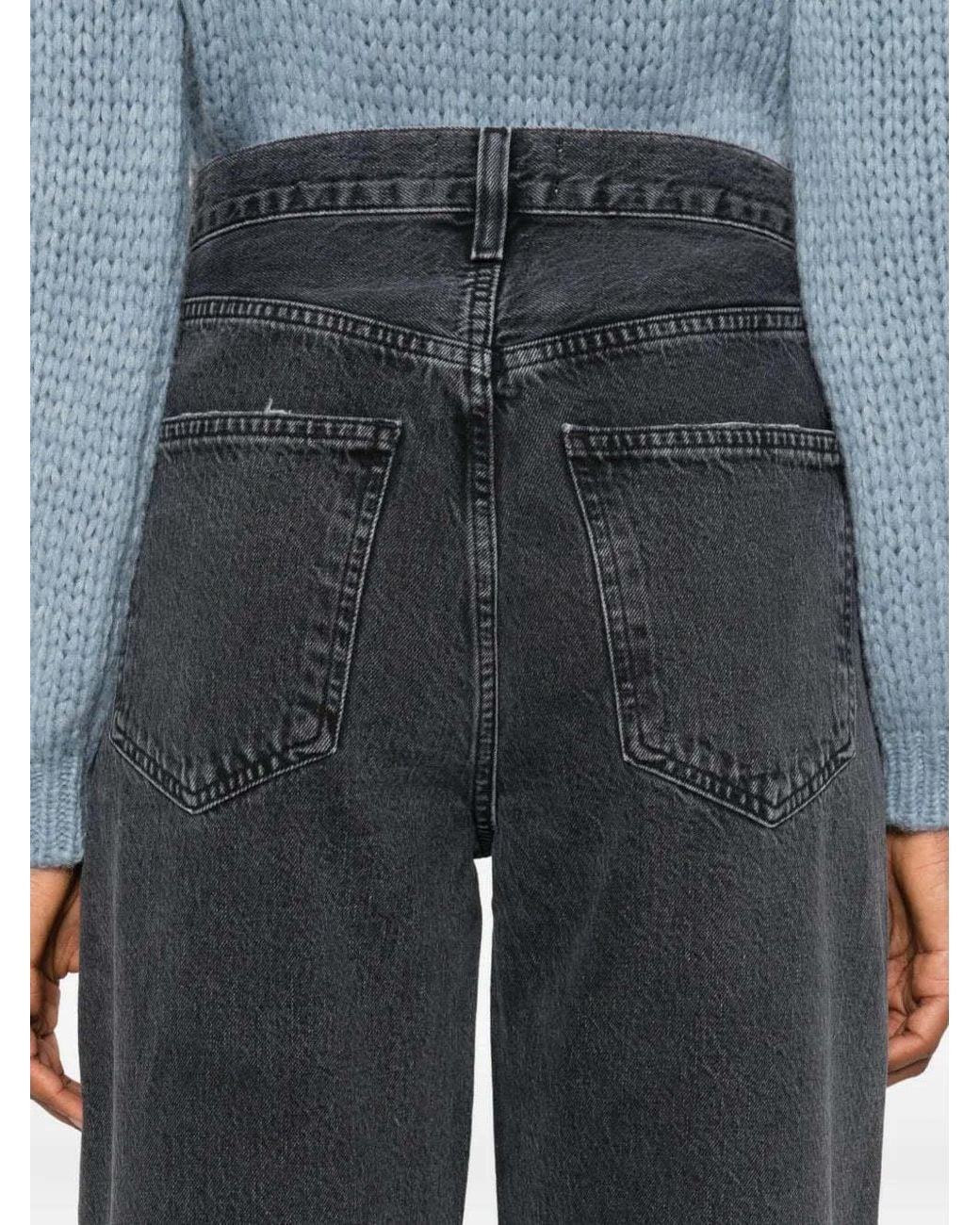 Agolde Gray Five-Pocket Denim Trousers
