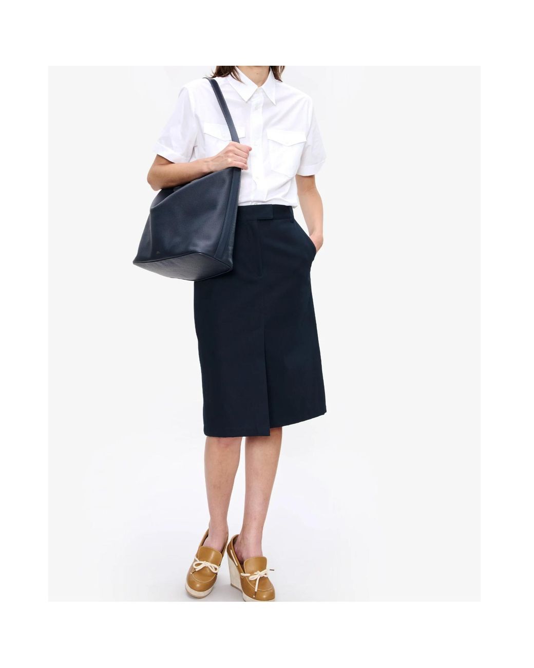A.P.C. White Flap-Pocket Short-Sleeve Shirt