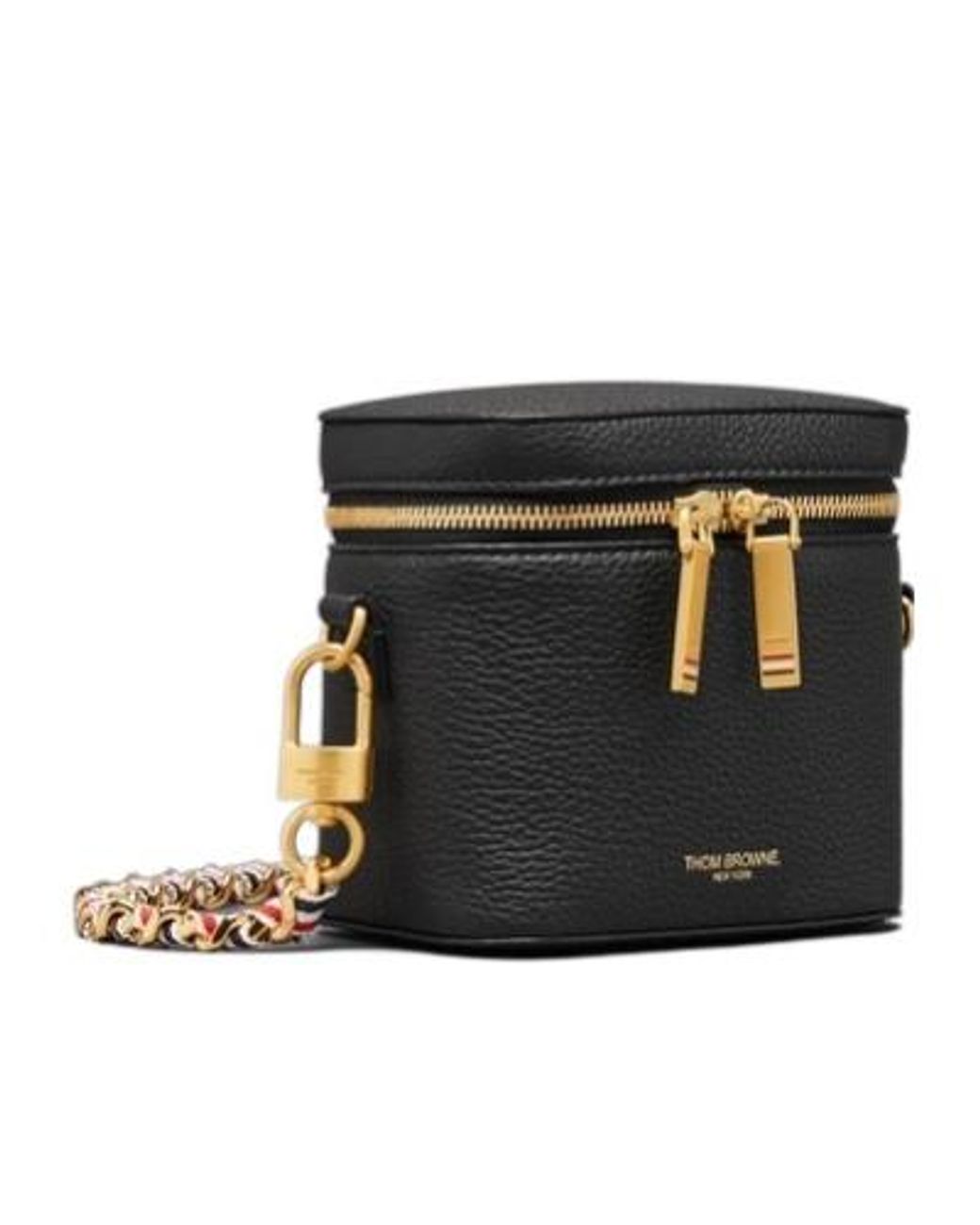 Thom Browne Black Zip-Around Box Clutch Bag