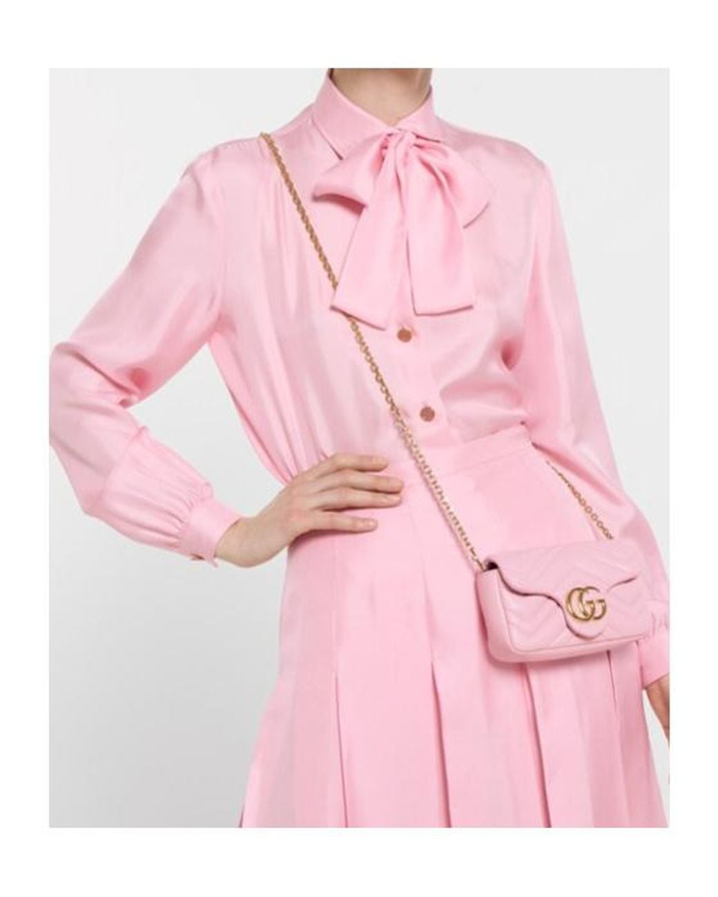 Gucci Pink Gg Marmont Mini Shoulder Bag