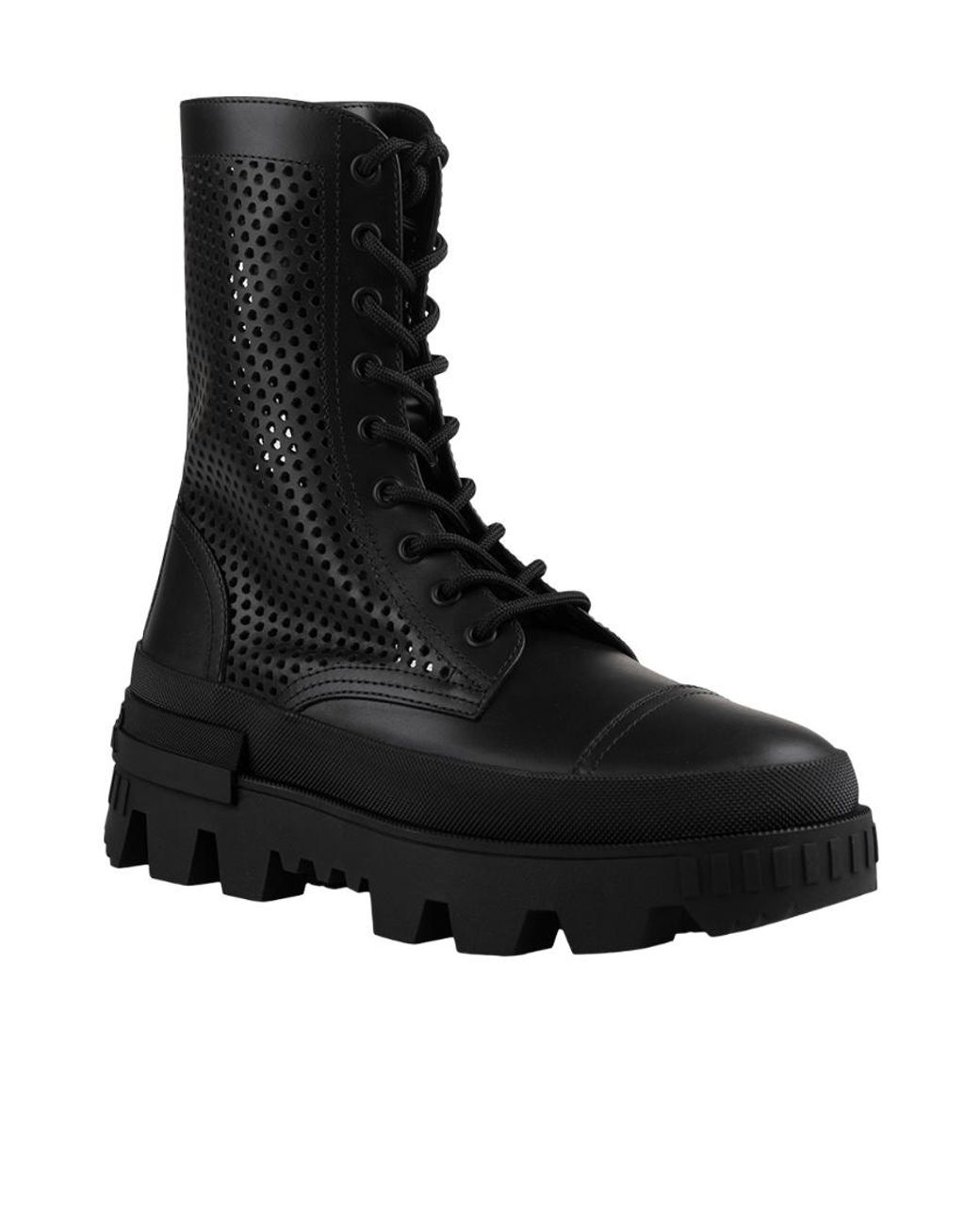 Moncler Black Carinne Perforated Ankle Boots
