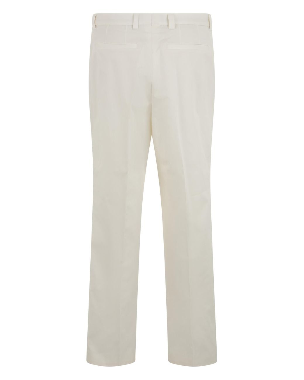 Boss White Pleated Straight-Leg Pants for men
