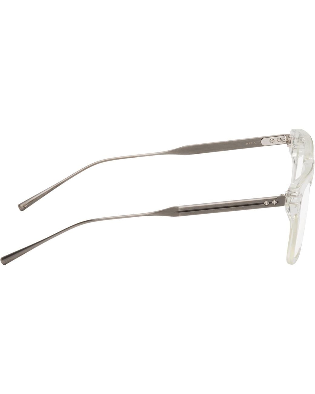 Dita Eyewear White Rectangle Frame Glasses for men