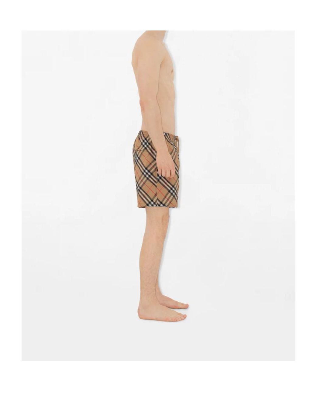 Burberry Multicolor Check Printed Drawstring Swim Shorts for men