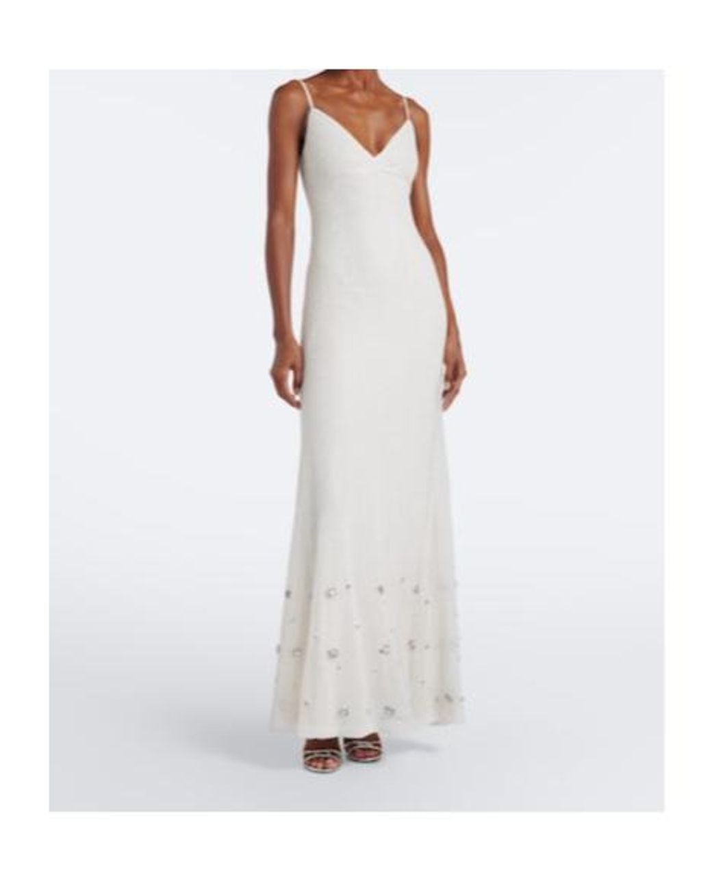 Roland Mouret White Beaded Embellished Gown