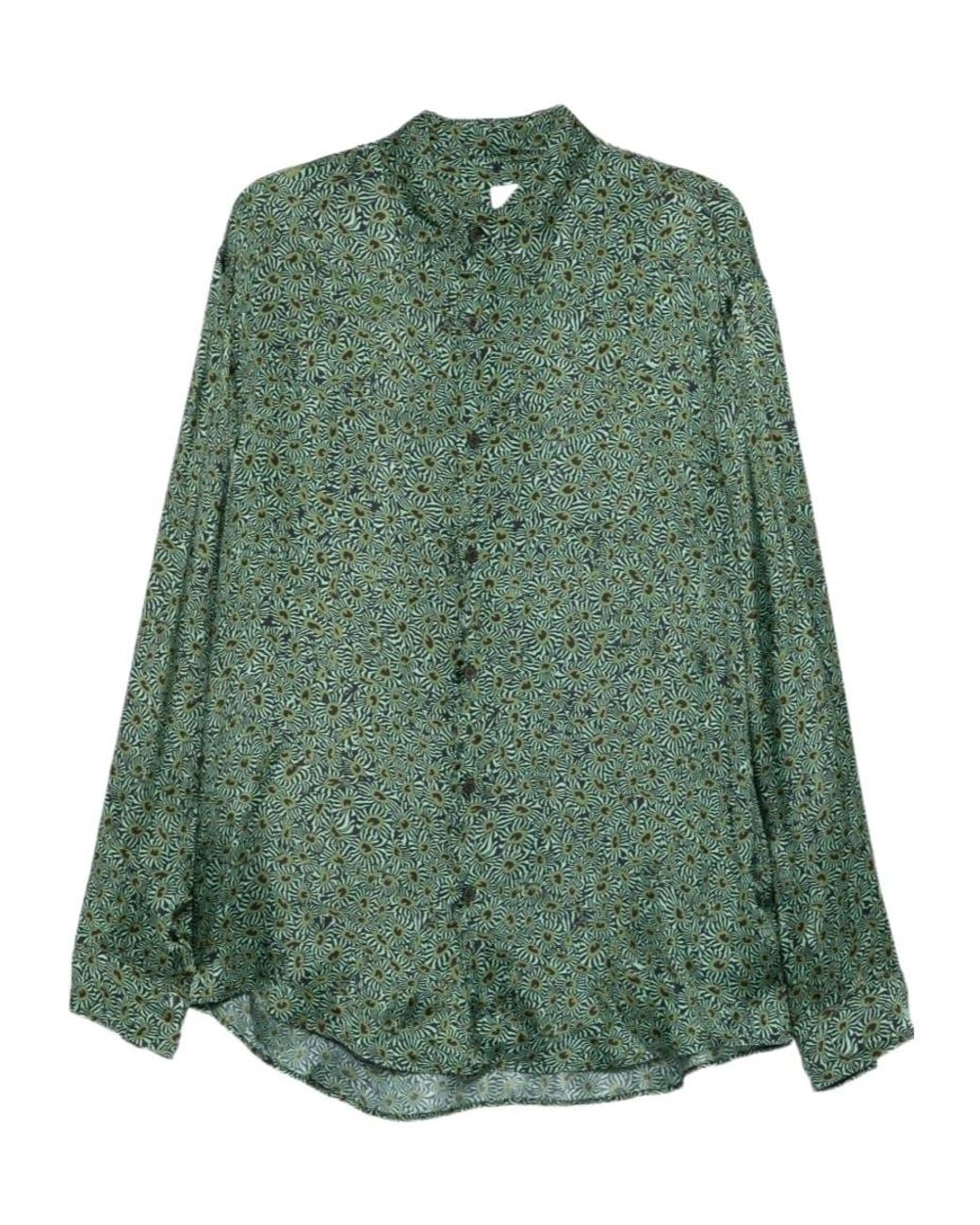Dries Van Noten Green Classic Viscose Shirt for men