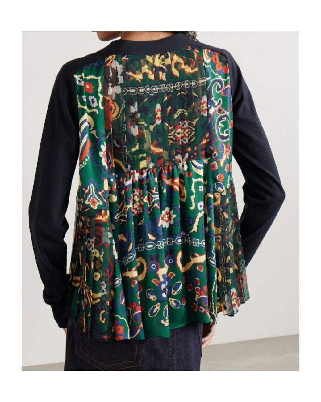 Sacai Blue Floral Print Cardigan