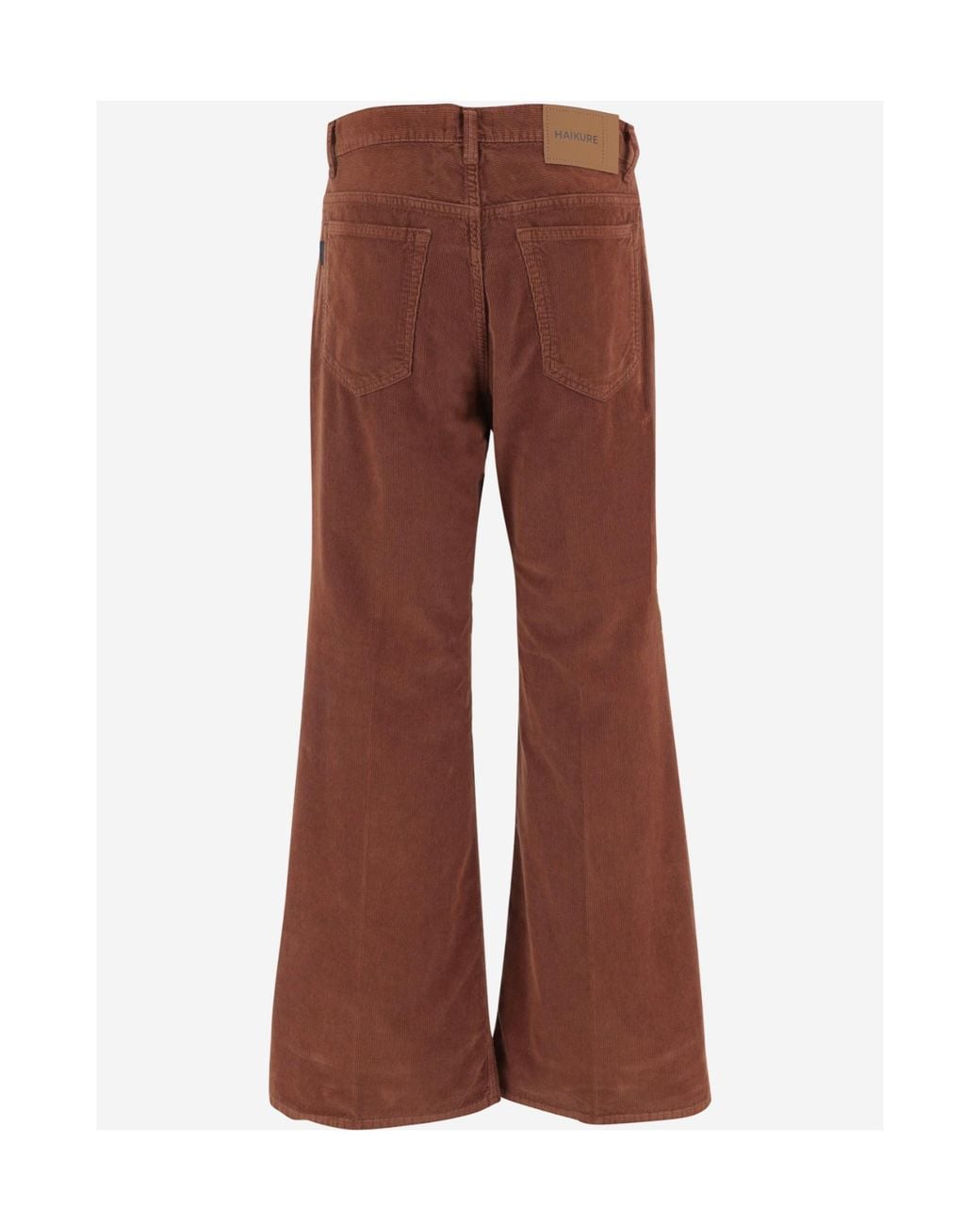 Haikure Brown Ribbed Five-Pocket Pants