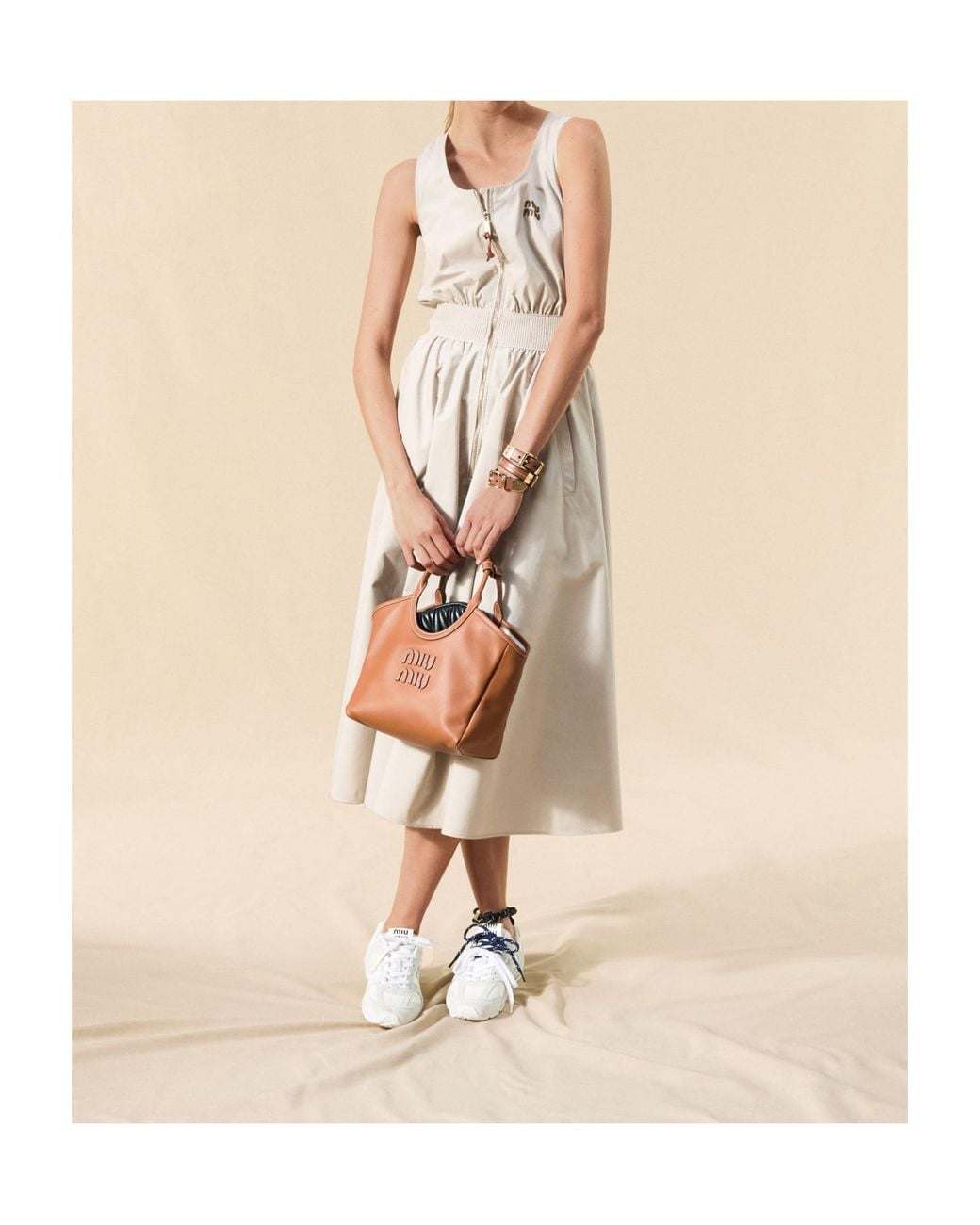Miu Miu Natural Panama Cotton Dress